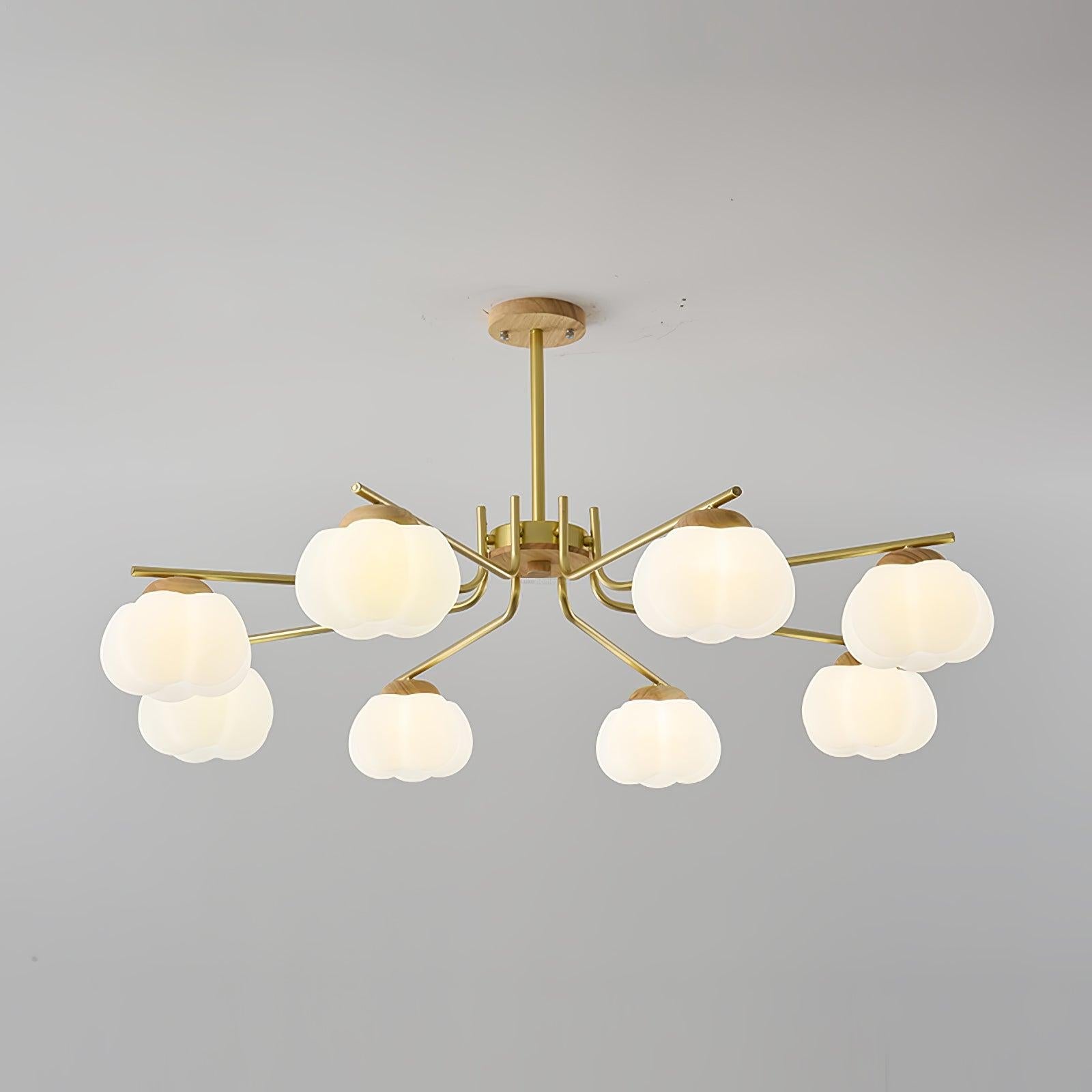 Plastic Cotton Balls Chandelier with 5/8 heads - Zahara-1-Luxehomezone