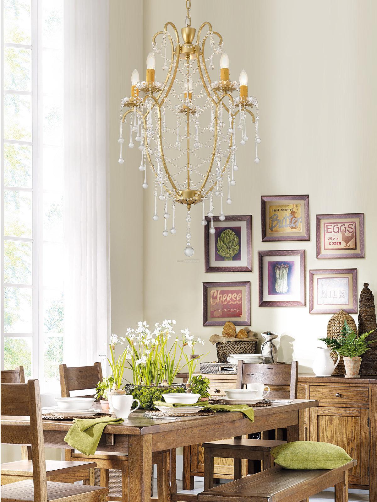 Crystal Birdcage Candle Chandelier Φ 21.7″ Candle - Candle-1-Luxehomezone
