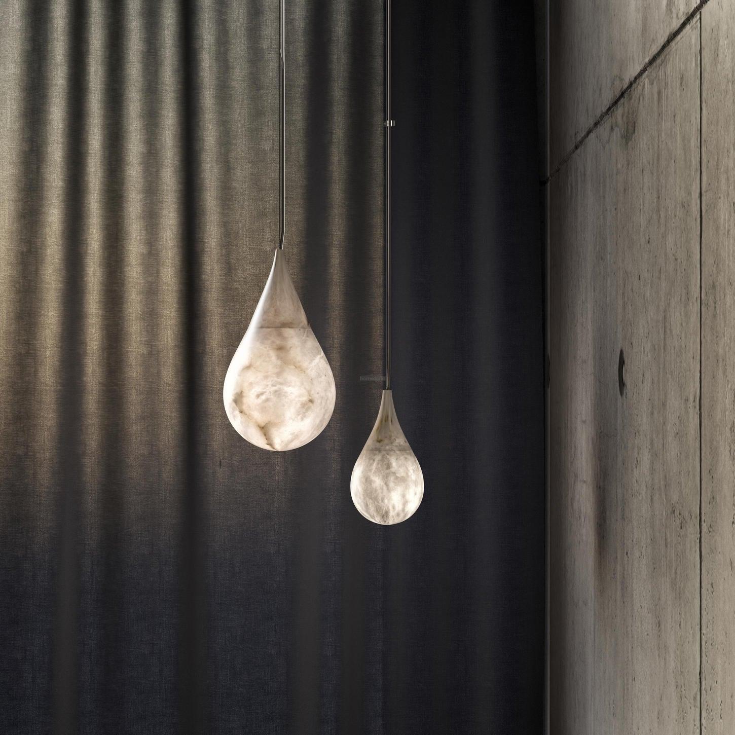 Marble Raindrop Pendant Alabaster Light - Alabaster, Alabaster Pendant-1-Luxehomezone