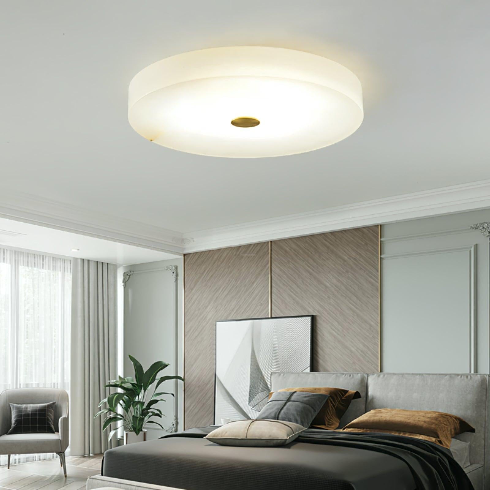 Sophie Alabaster Ceiling Light - Alabaster, Flush Mounts-1-Luxehomezone