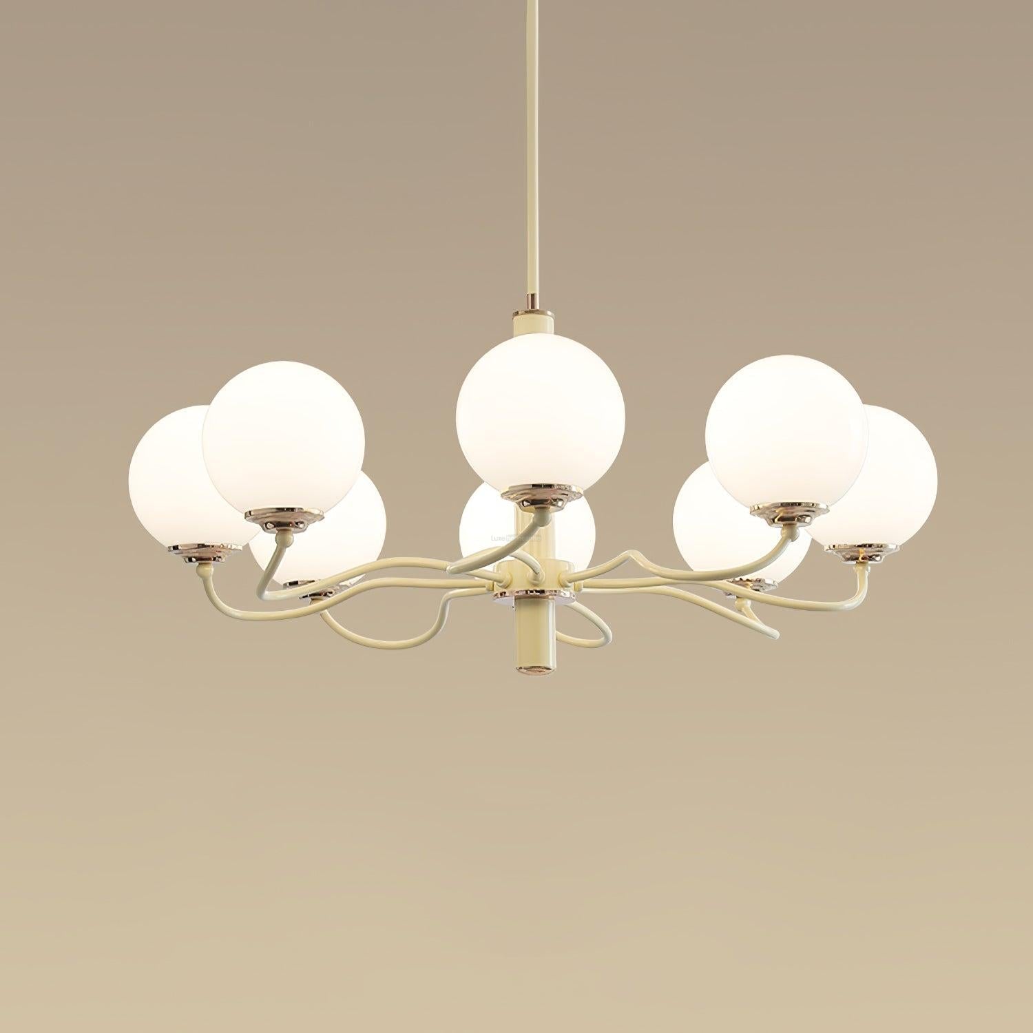 Radiant Globe Chandelier with 3/6/8 heads - Bend, Marshmallow Chandelier-1-Luxehomezone