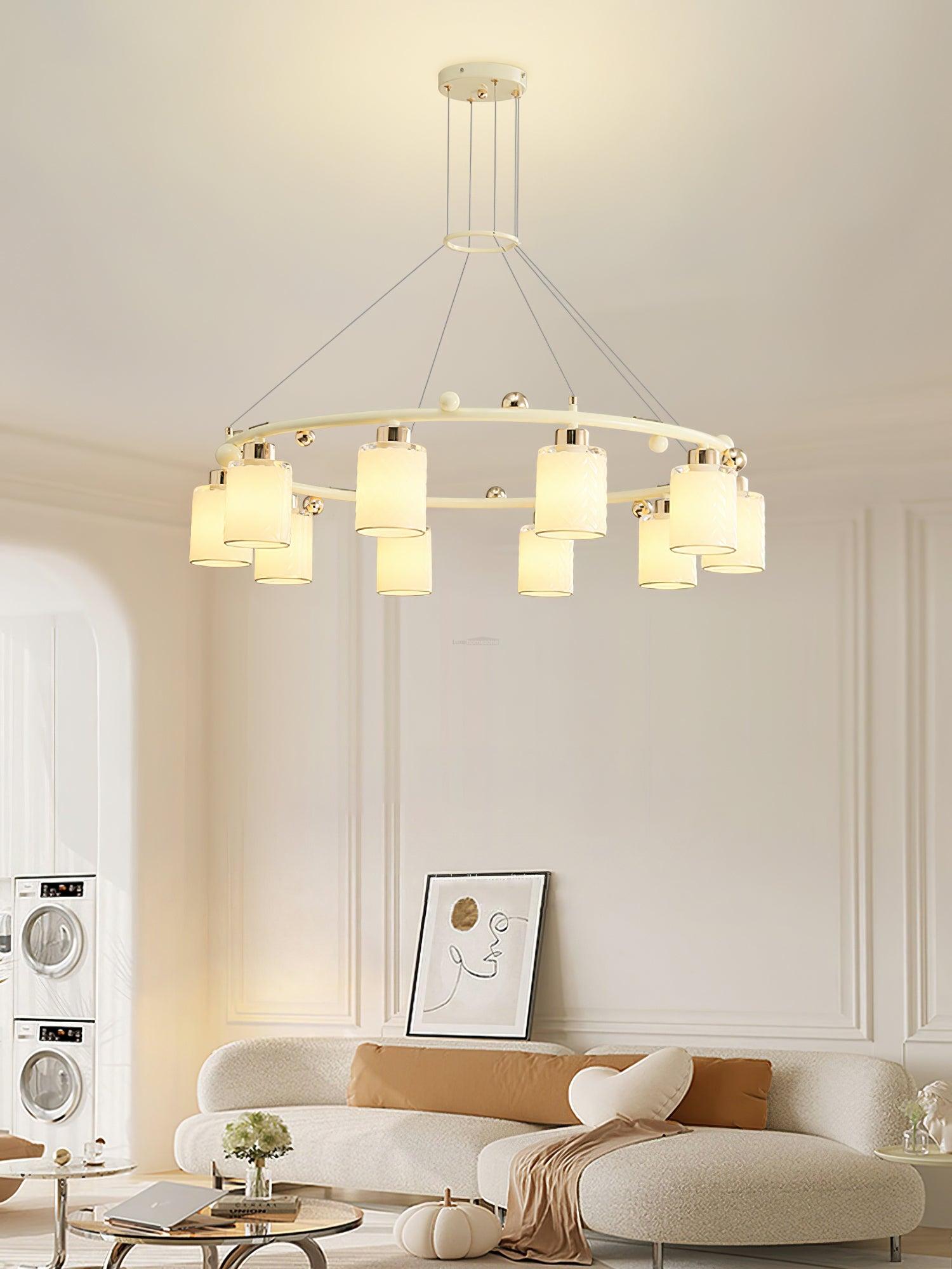 Round Glass Cup Chandelier - Cylinder-1-Luxehomezone