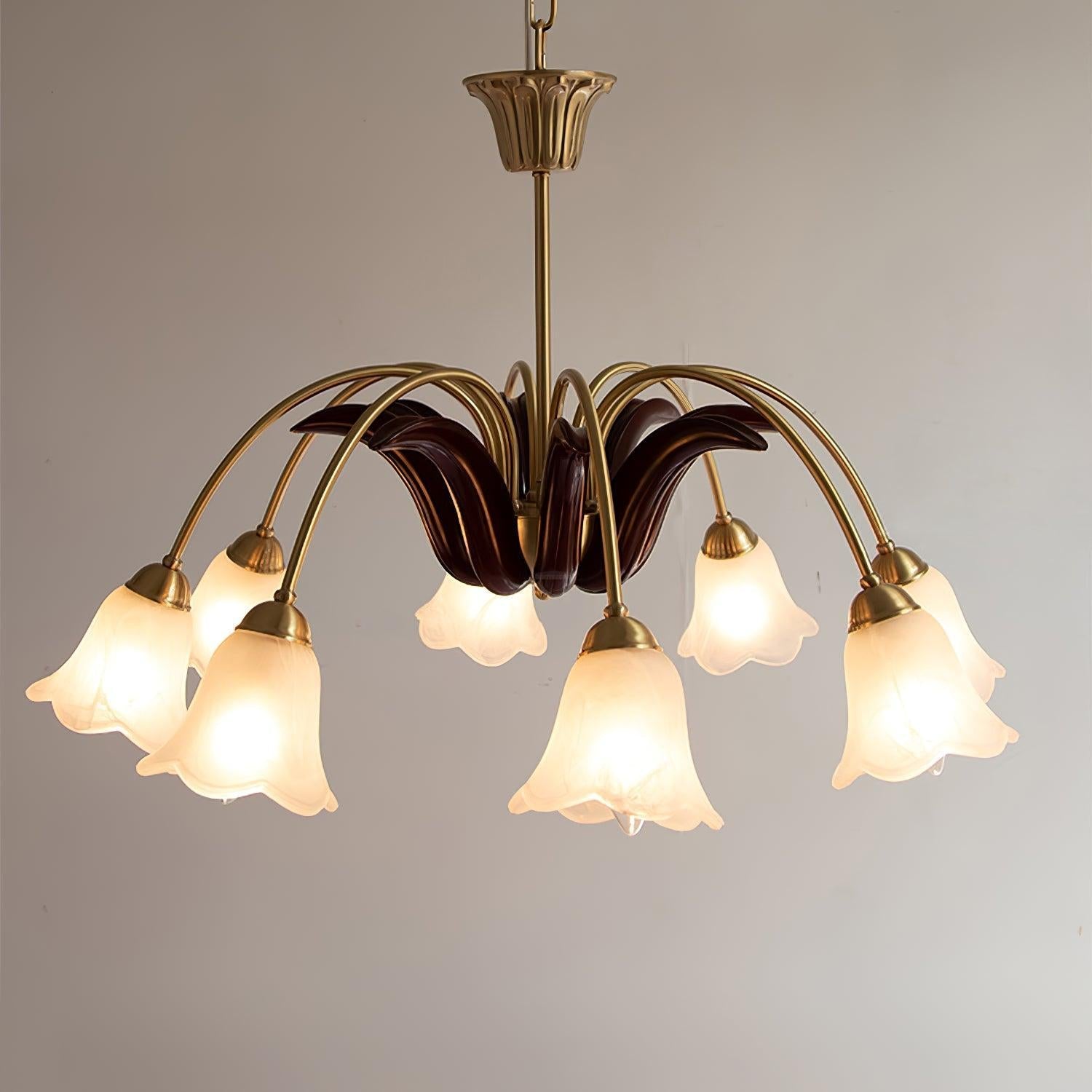 Brass Pastoral Flower Chandelier with 6/8/10 heads - Zahara-1-Luxehomezone