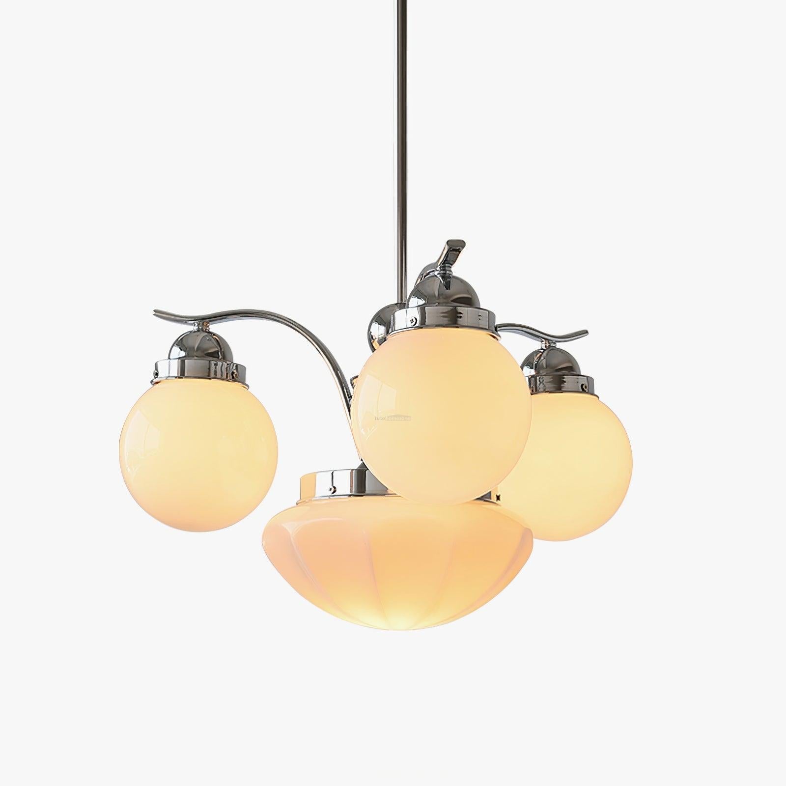 Ryttenberg Glass Chandelier with 4/6 heads - Bend, Marshmallow Chandelier-1-Luxehomezone