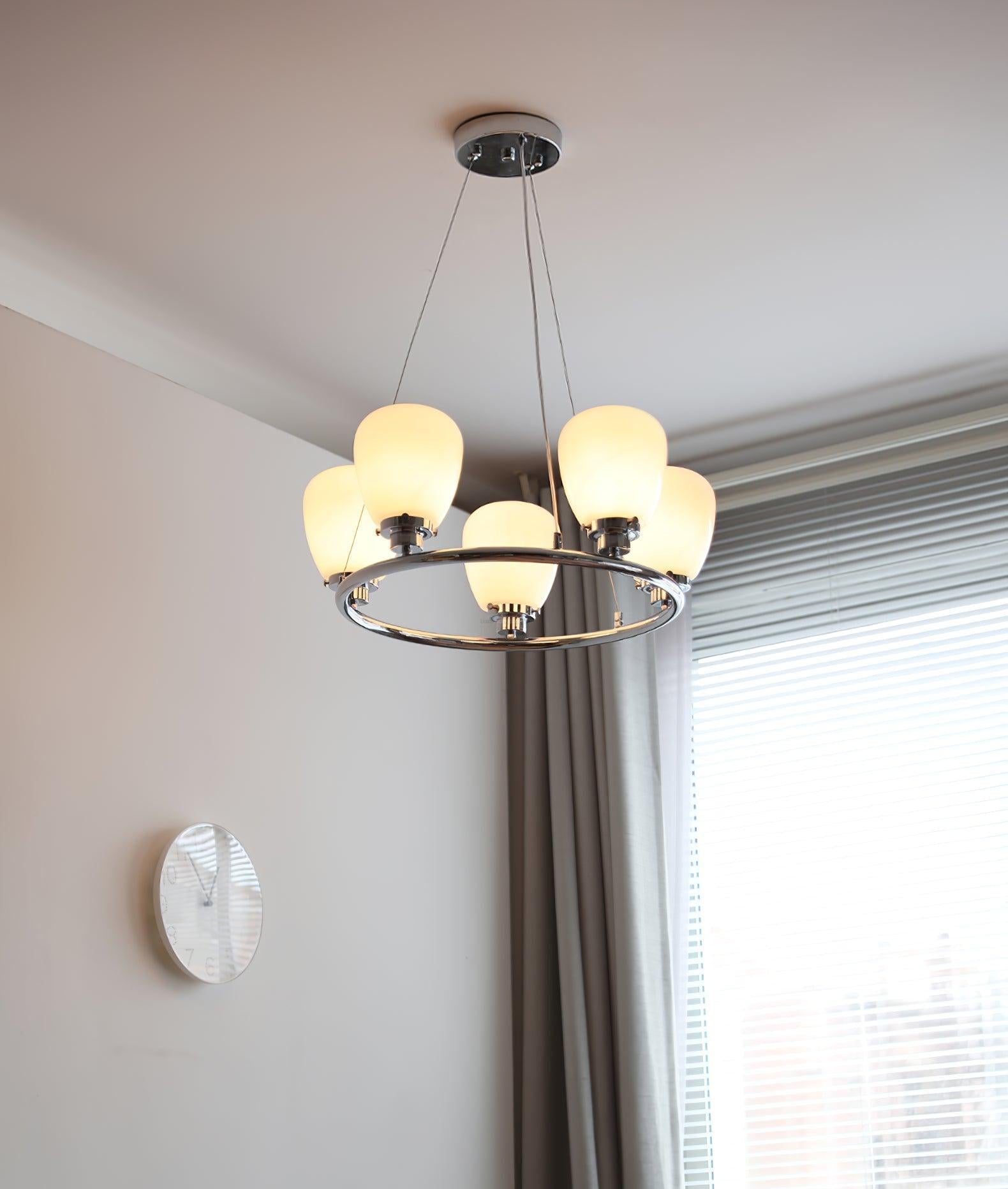 Werner Chandelier ∅ 17.7″ - Bend, Marshmallow Chandelier-1-Luxehomezone