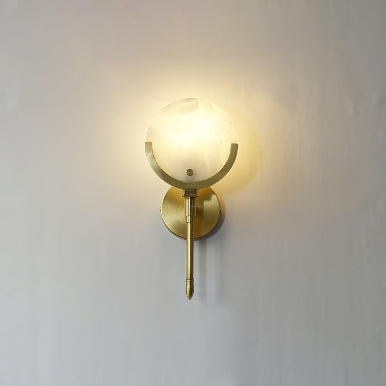 Ava Alabaster Brass Wall Sconce - Alabaster, Alabaster Wall Lamp-1-Luxehomezone
