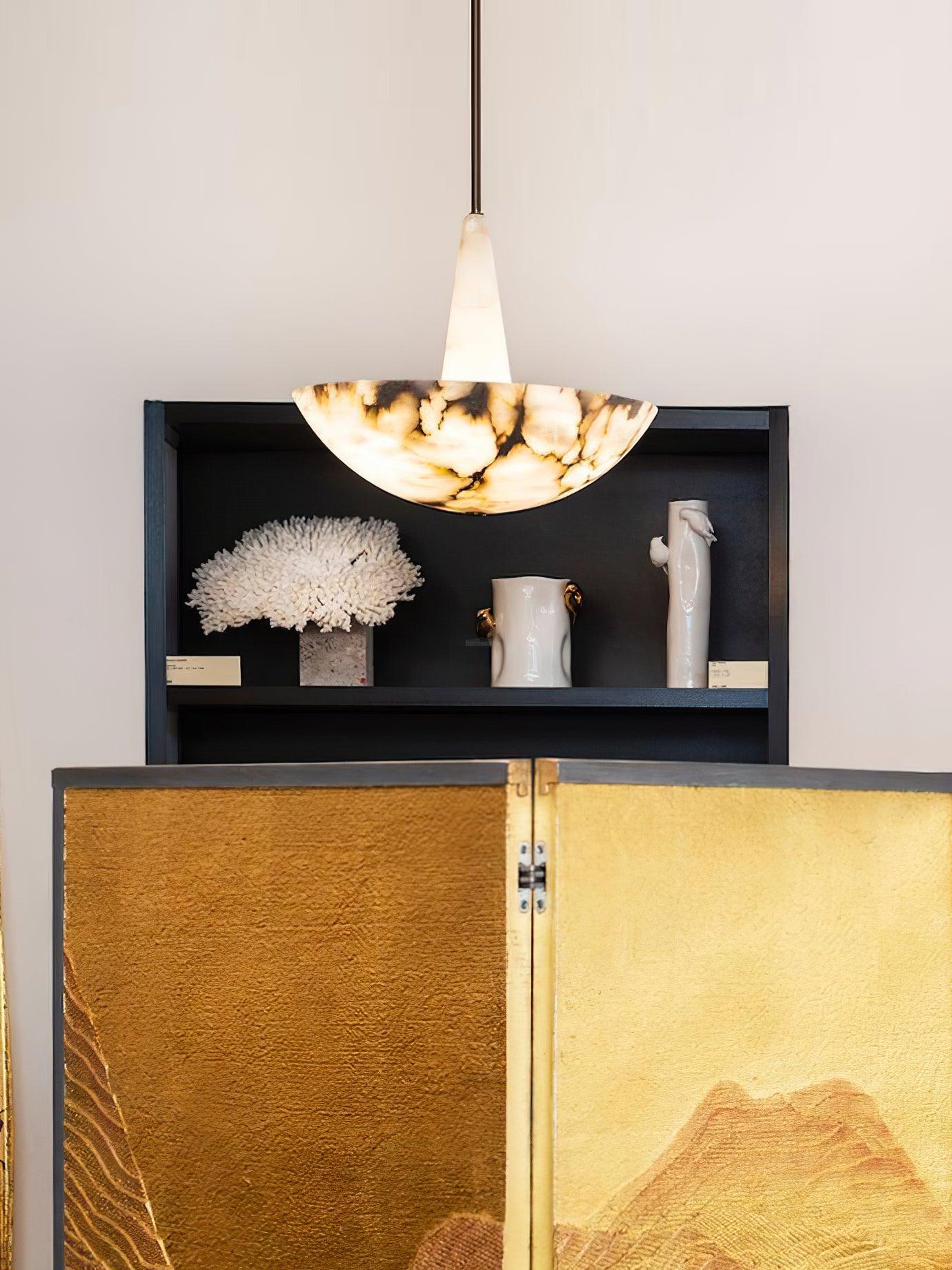 Domus Alabaster Round Chandelier - Alabaster, Alabaster Chandelier-1-Luxehomezone