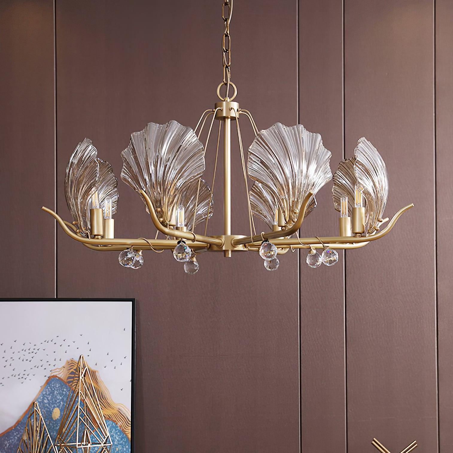 Shell Crystal Chandelier with 3/6/8 heads - Luxehomezone