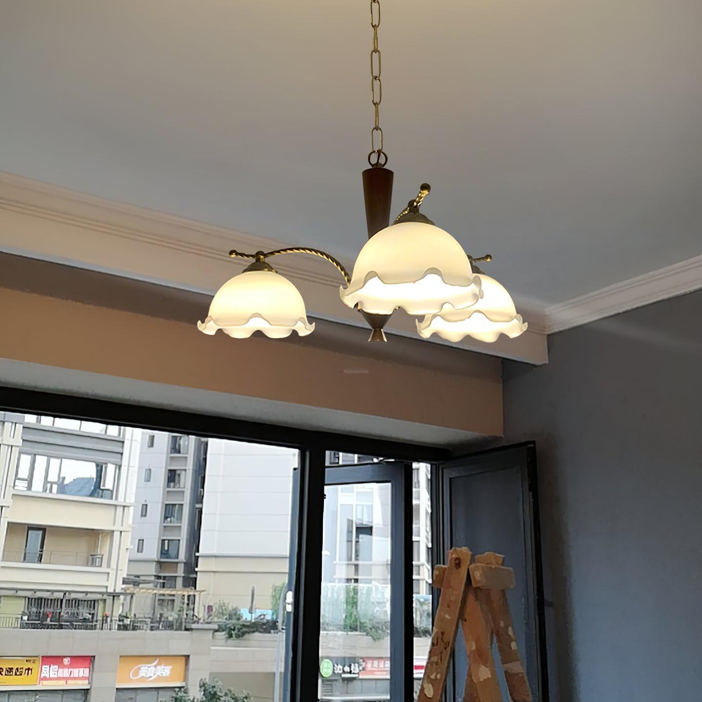Milky Flower Chandelier ∅ 27.6″ - Zahara-1-Luxehomezone