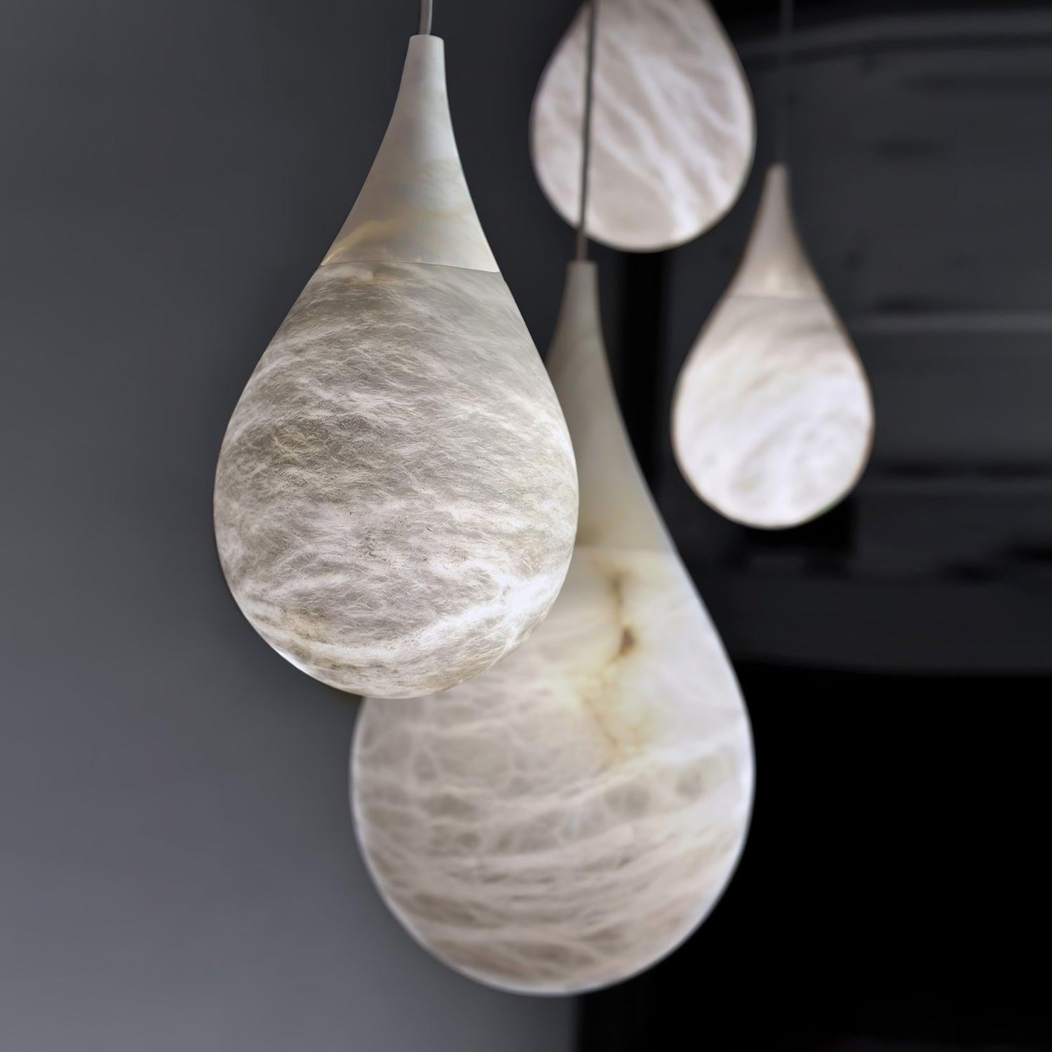 Marble Raindrop Pendant Alabaster Light - Alabaster, Alabaster Pendant-1-Luxehomezone