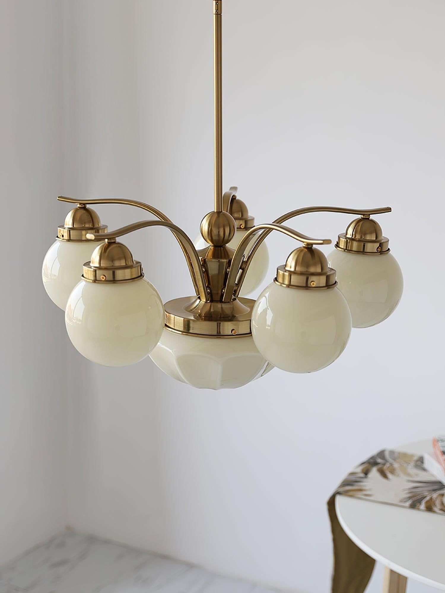 Ryttenberg Glass Chandelier with 4/6 heads - Bend, Marshmallow Chandelier-1-Luxehomezone