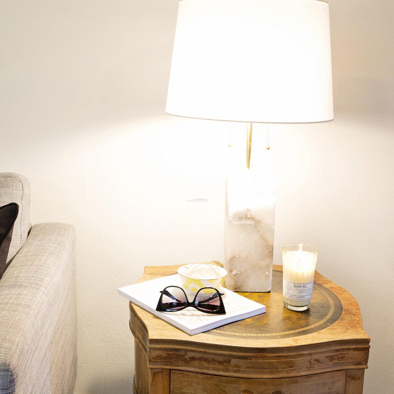 Raw Alabaster Table Lamp - Alabaster-1-Luxehomezone