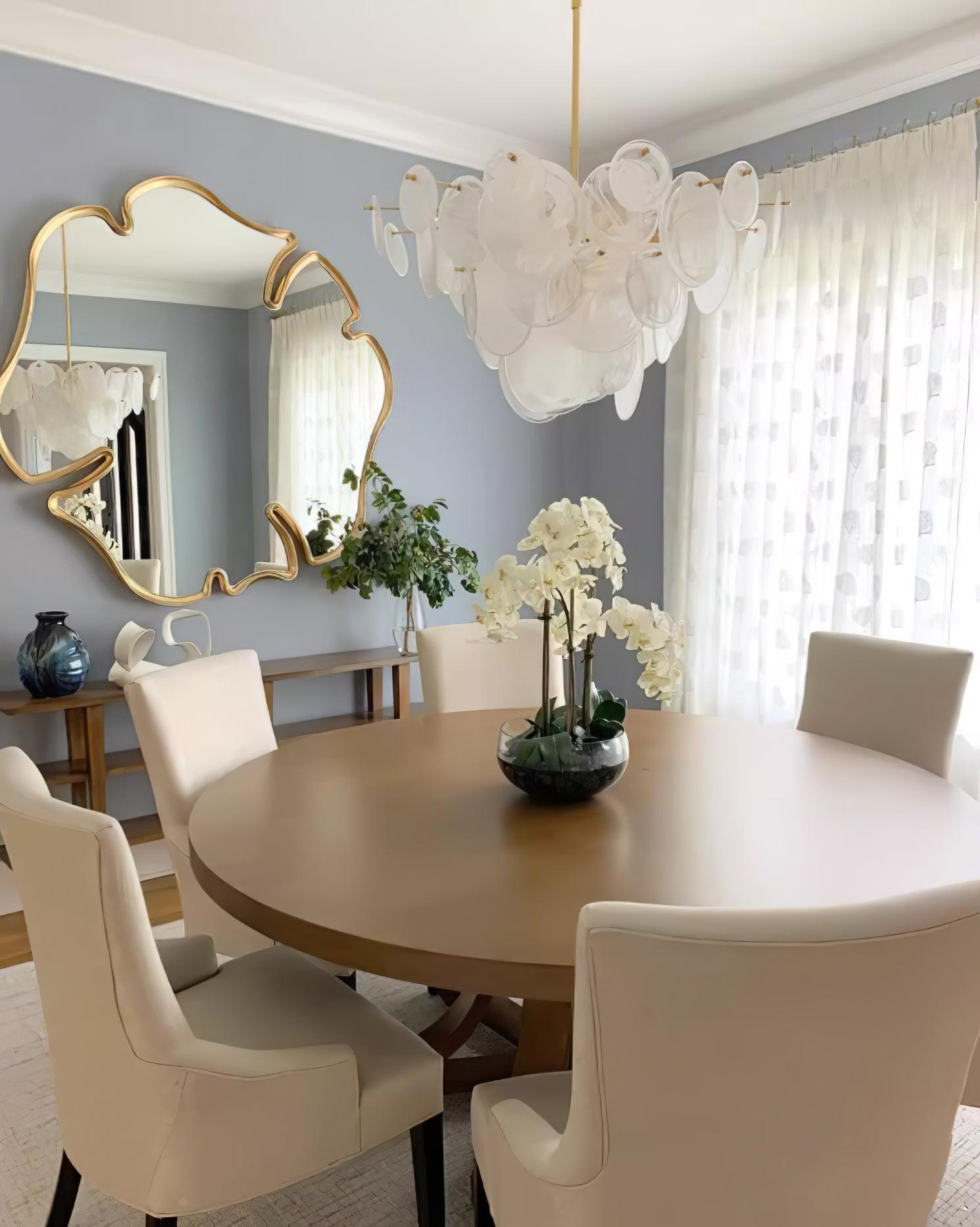 Brass Discs Cascading Round Chandelier - Cylinder-1-Luxehomezone