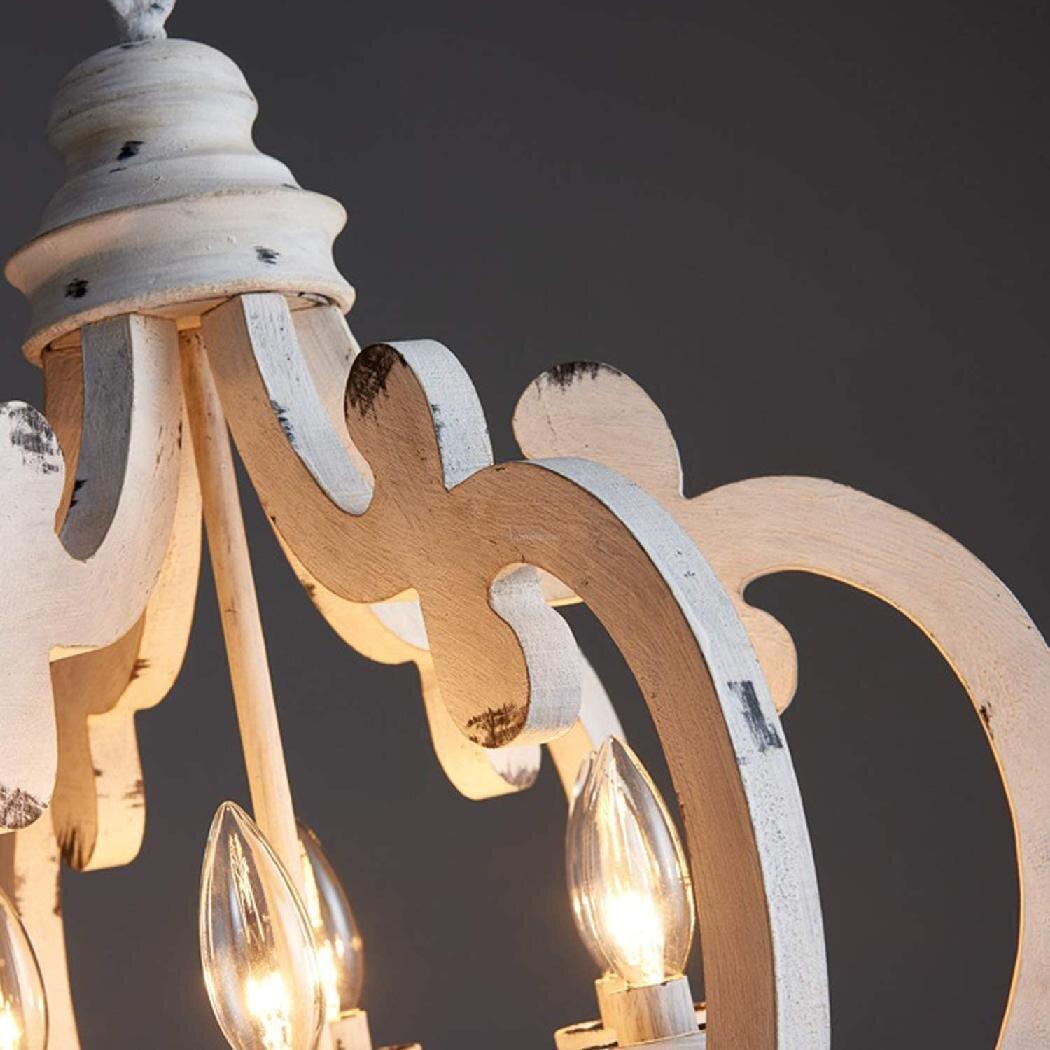 Antique White Style Chandelier Φ 19.7″ - Genteel, Optimized-1-Luxehomezone