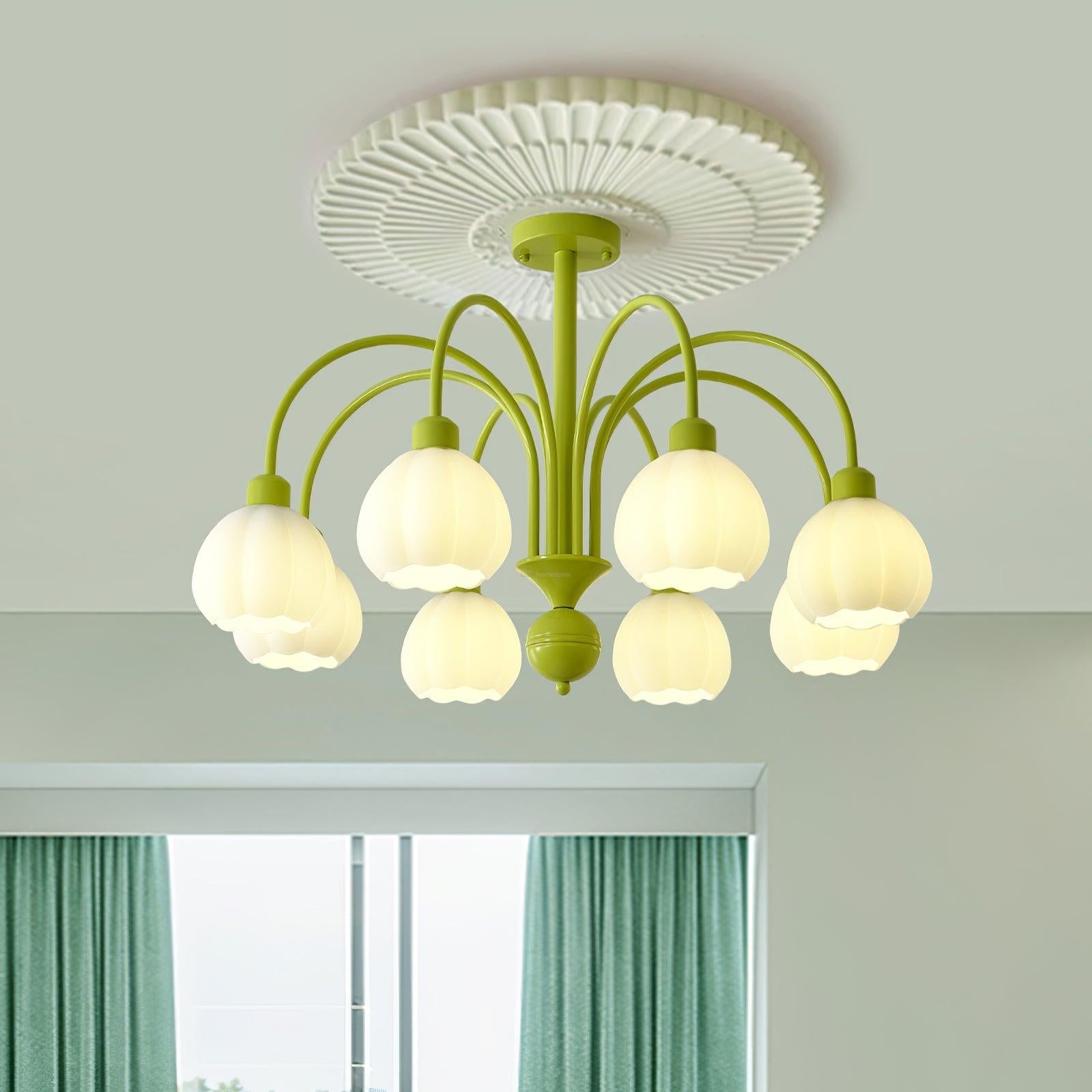 Cream Pumpkin Ball Chandelier with 4/5/6/8 heads - Zahara-1-Luxehomezone