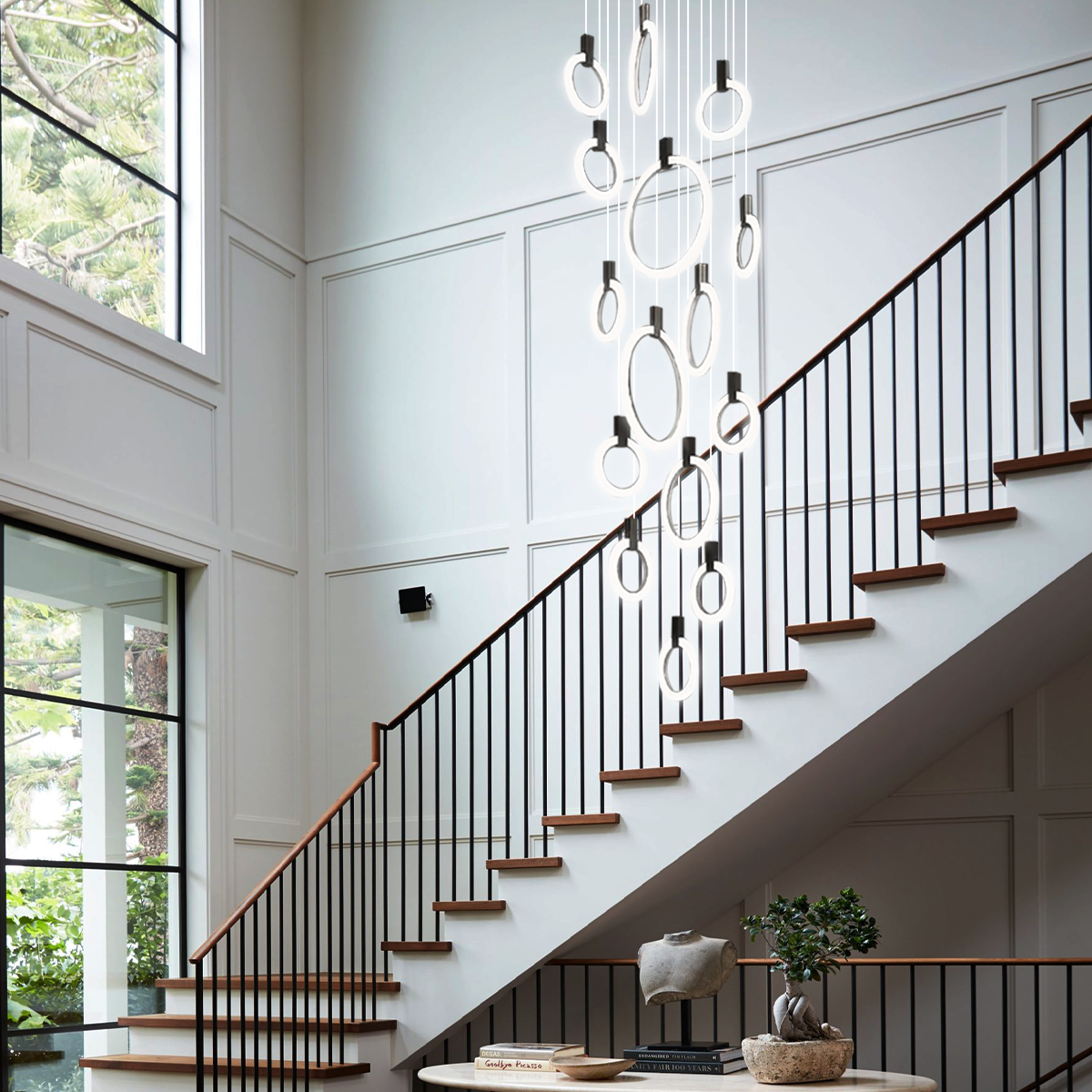 Helia Modern Staircase Hanging Chandelier - Helia-1-Luxehomezone