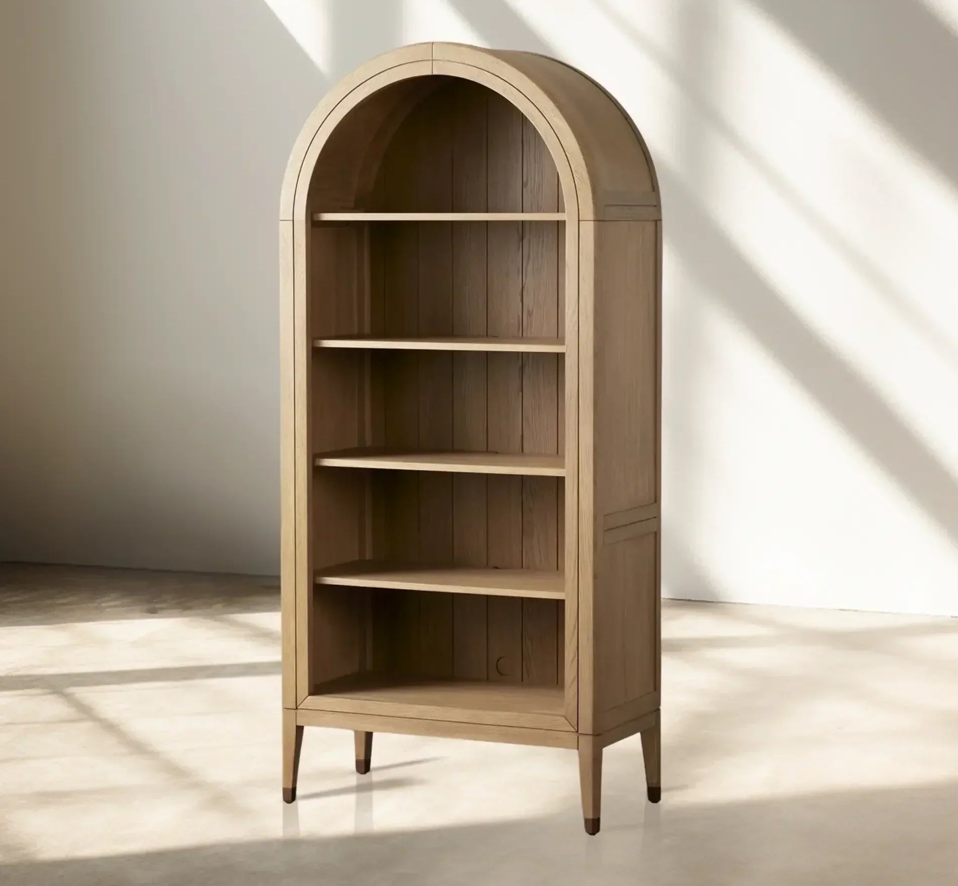 Hattie Open Bookcase in Oak 36"W 46"W