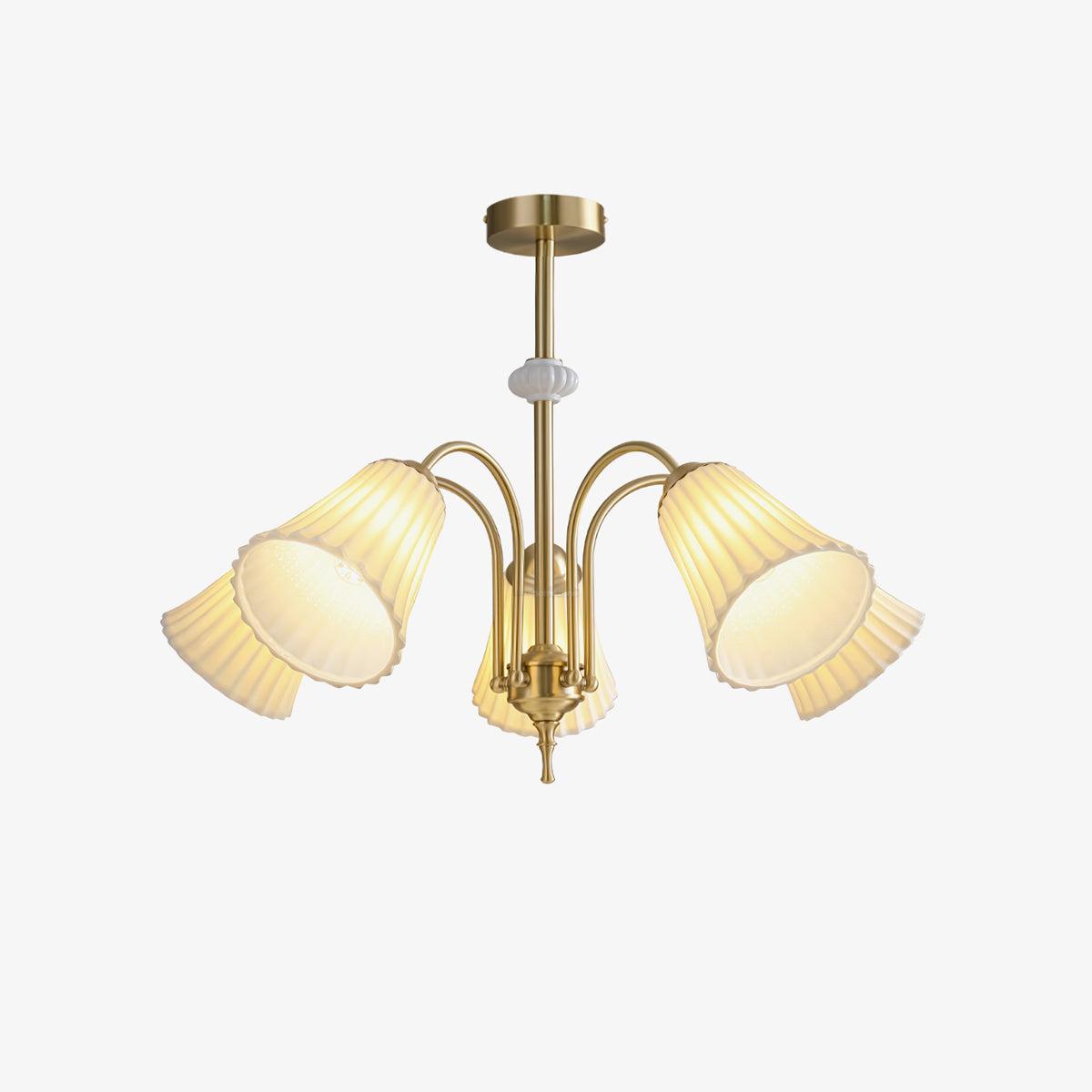 Medieval Ceramic Trumpet Chandelier with 3/5/8 lamps - Flower Ceramic-1-Luxehomezone