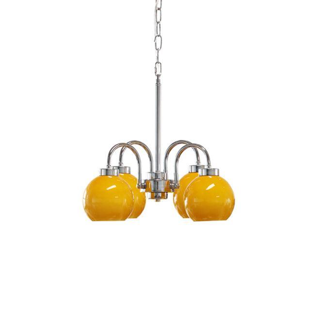 Loa Chandeliers with 3/4/5 heads - Glass Chandelier, Persimmon-1-Luxehomezone