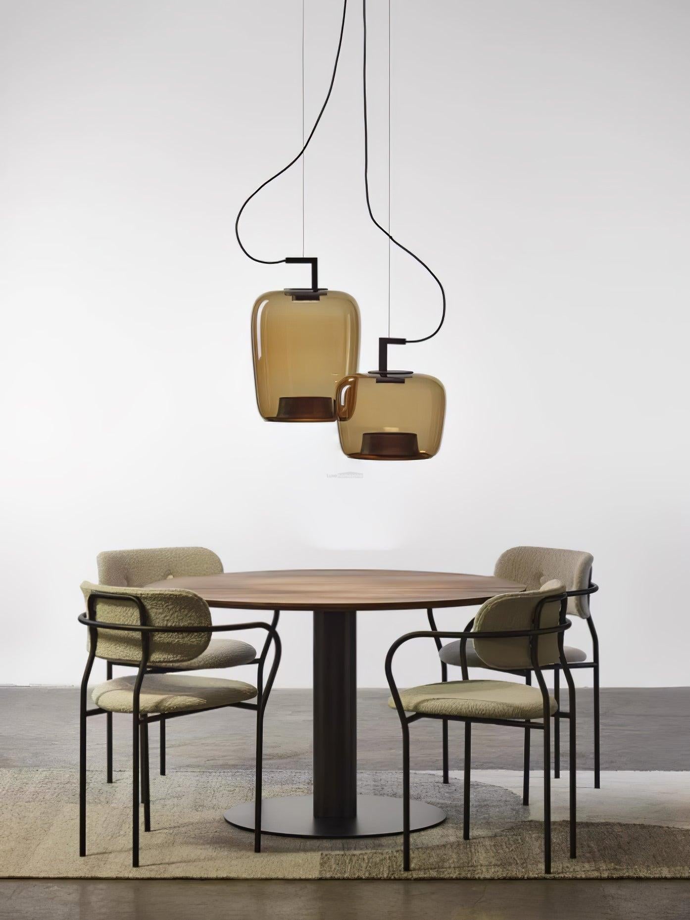 Doppelte Pendant - Art Glass-1-Luxehomezone