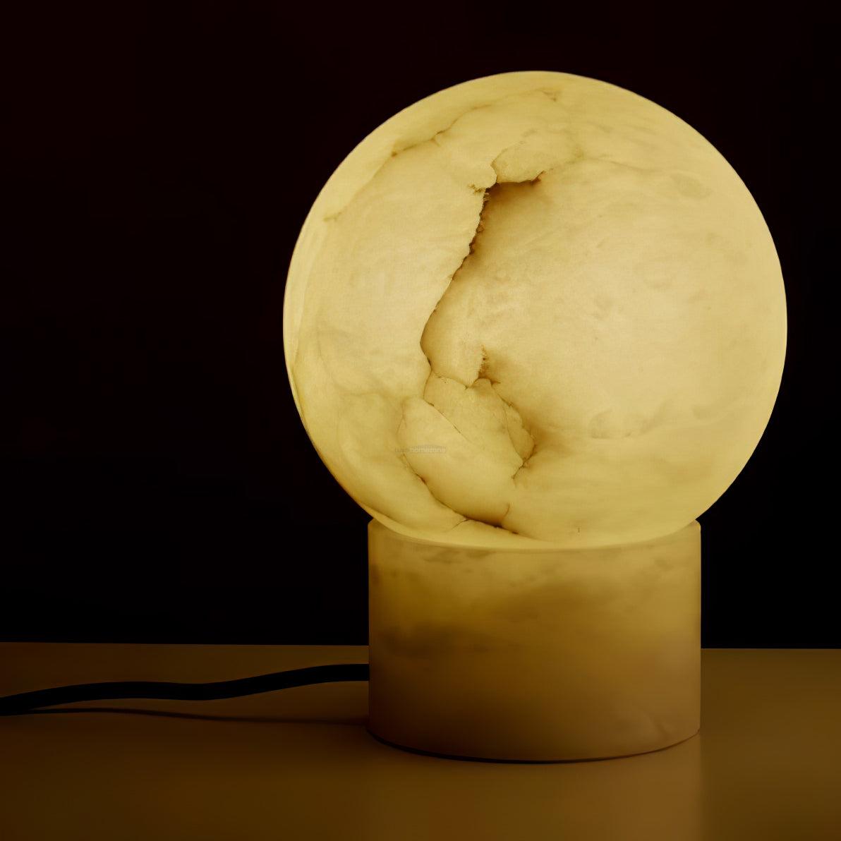 Marble Ball Table Lamp - Alabaster-1-Luxehomezone