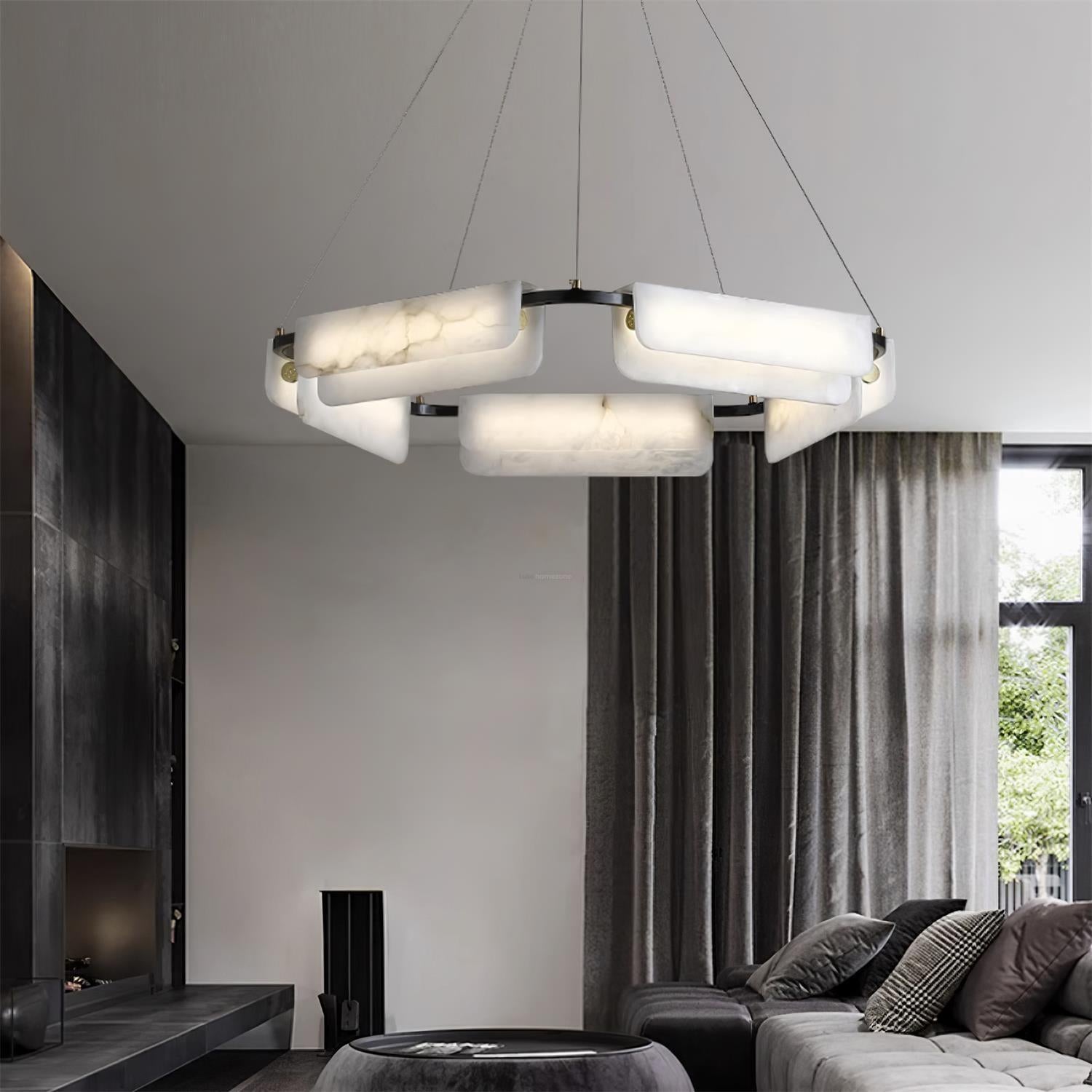Delia Alabaster Chandelier - Alabaster, Alabaster Chandelier-1-Luxehomezone