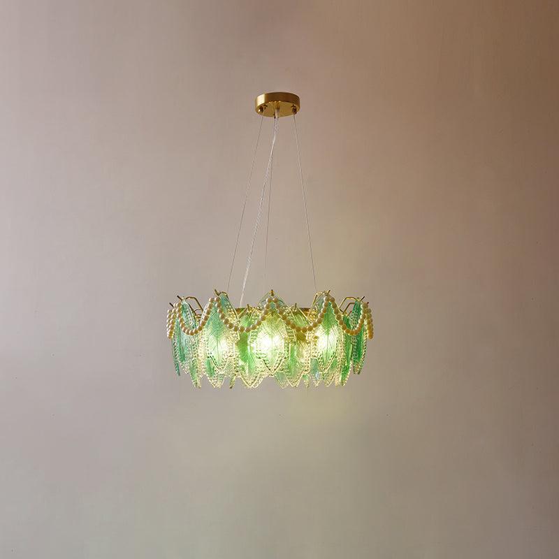 Maple Leaf Type Glass Chandelier - Cylinder-1-Luxehomezone