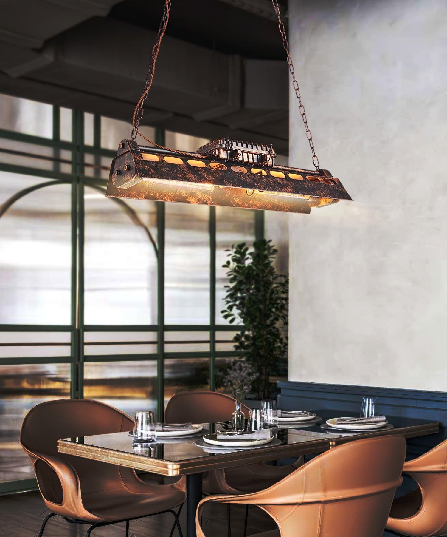 Industrial Steampunk Style Chandelier, Dining Table Lamp, Kitchen Island Lamp - Bar, Bloom, Optimized-1-Luxehomezone