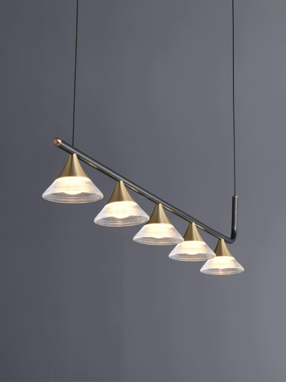 Tristan Restaurant Chandelier L 31.5″ - Bar, Charles, Gold & Transparent-1-Luxehomezone