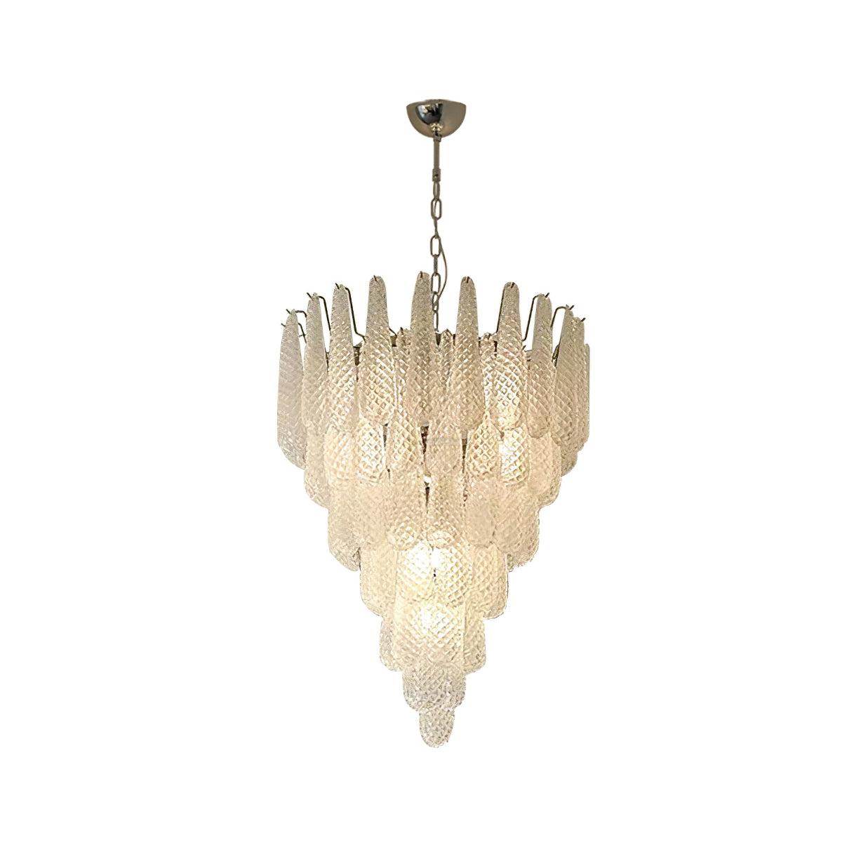 Grid Glass Style Waterfall Chandelier - Cylinder-1-Luxehomezone