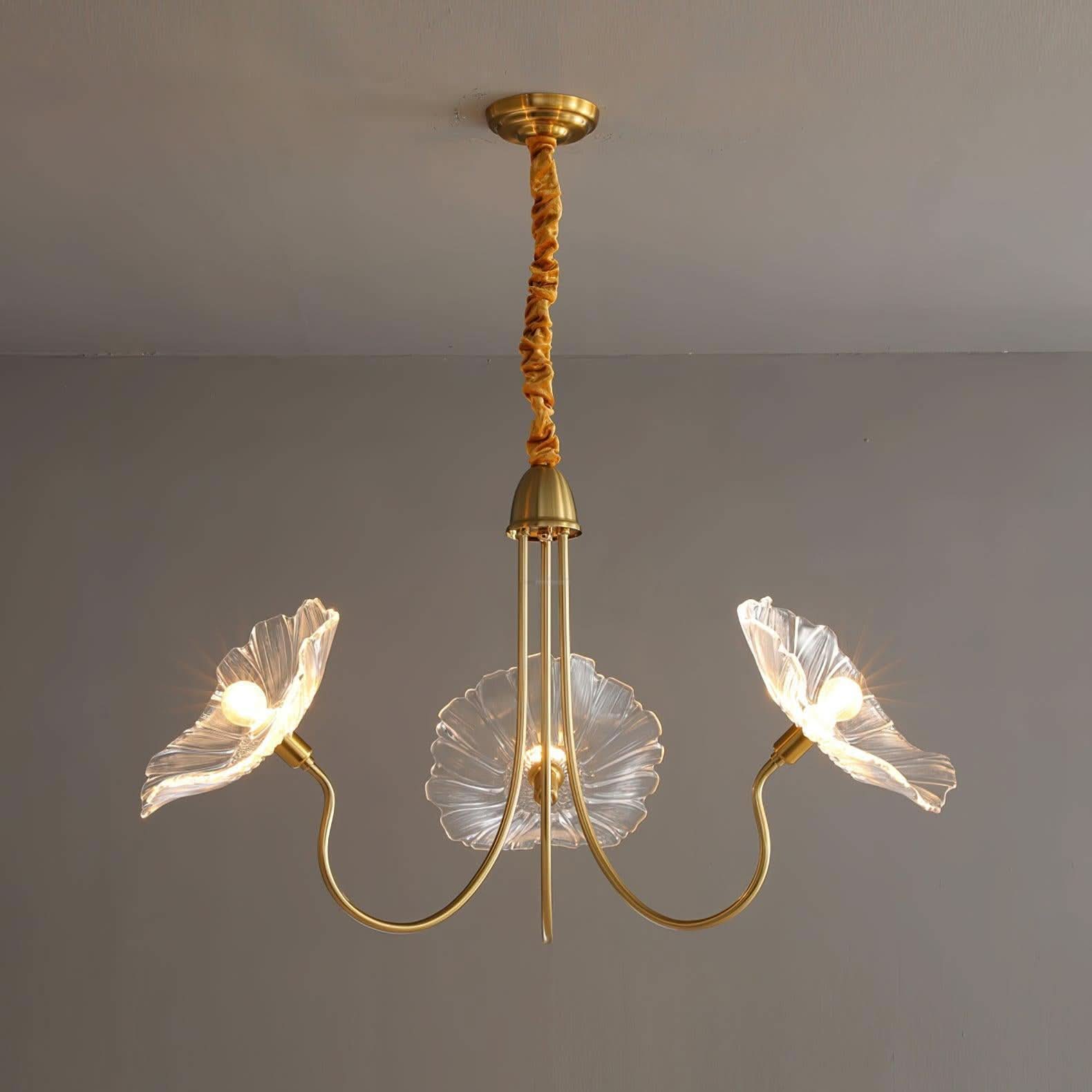 Lotus Leaf Glass Chandelier ∅ 35.4″ - Luxehomezone