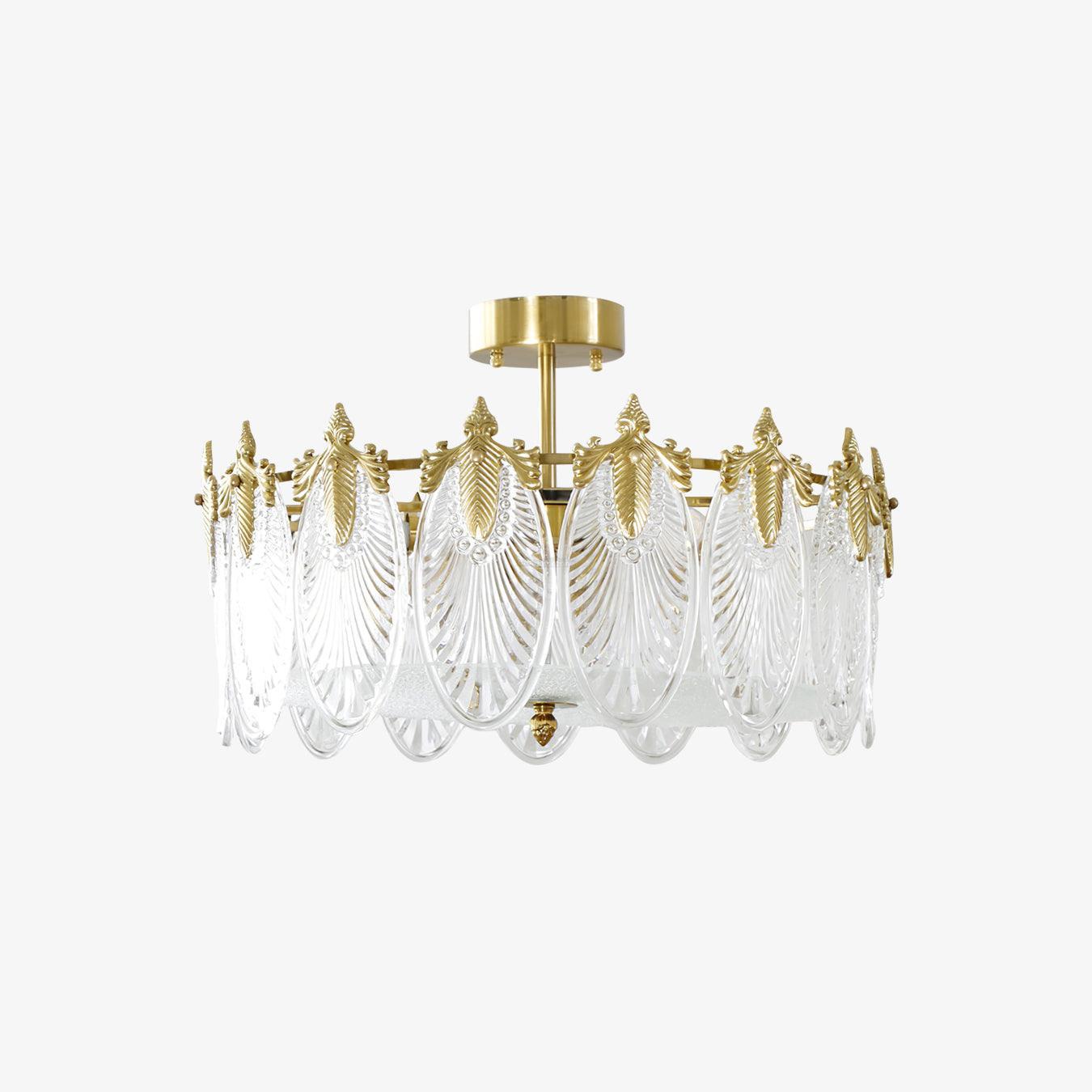 Decorative Pattern Glass Round Chandelier with 5/6/8 heads - Cylinder-1-Luxehomezone