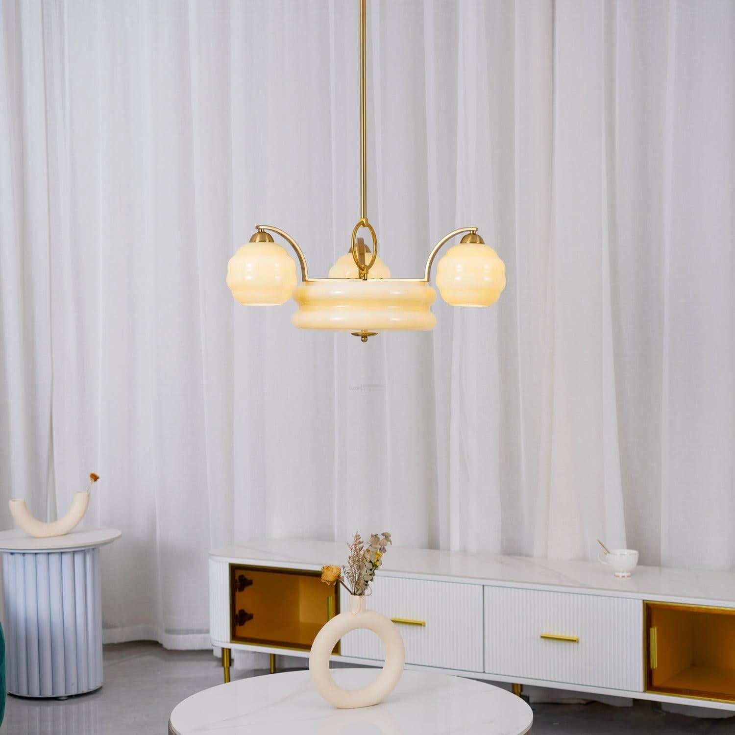 Art Deco Vintage Chandelier with 3+1 heads/5+1 heads - Luxehomezone