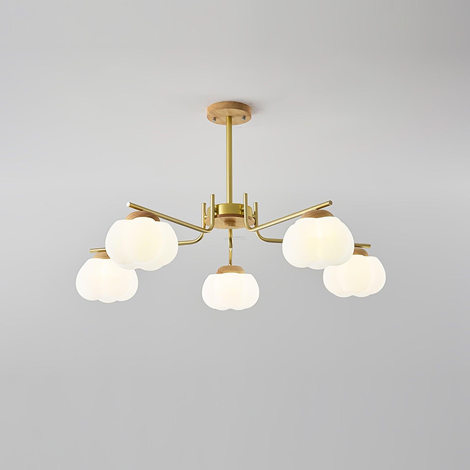 Plastic Cotton Balls Chandelier with 5/8 heads - Zahara-1-Luxehomezone