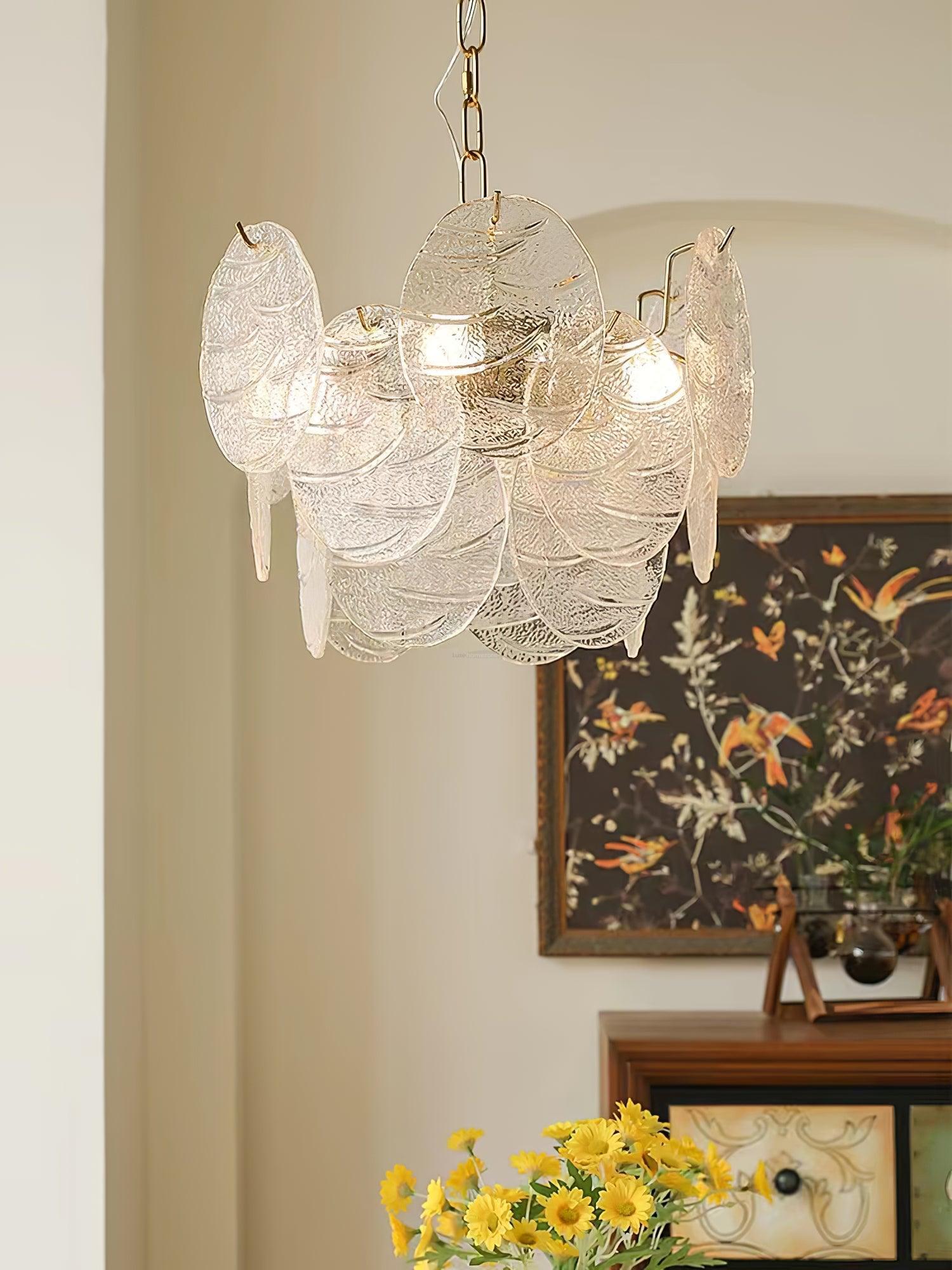 Glass Disc Chandelier with 4/6/9/12 heads - Cylinder-1-Luxehomezone