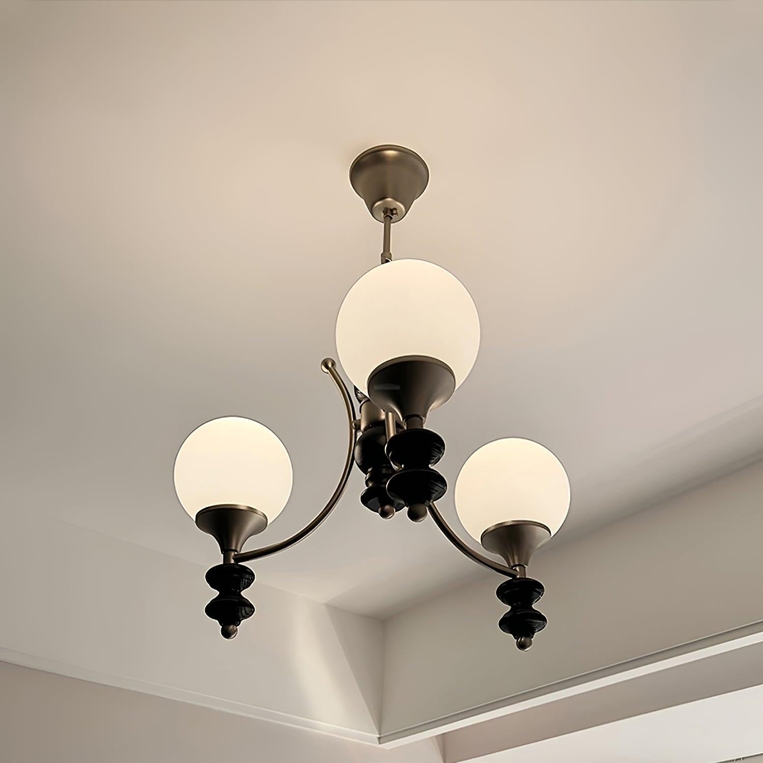 Tina Wooden Chandelier with 3/5 heads - Bend, Marshmallow Chandelier-1-Luxehomezone