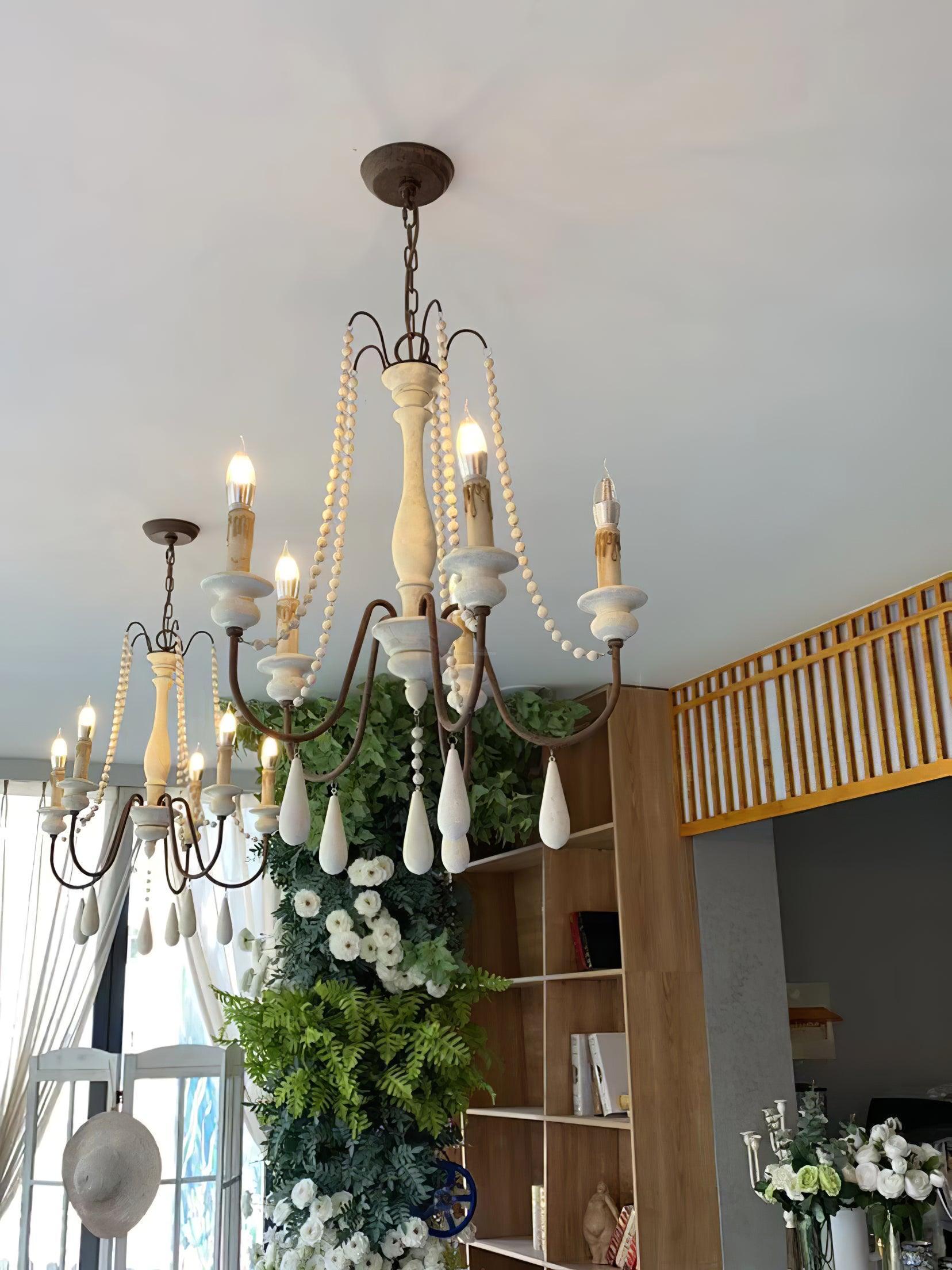 Candle Style Beaded Chandelier Φ 29.5″ - Candle-1-Luxehomezone