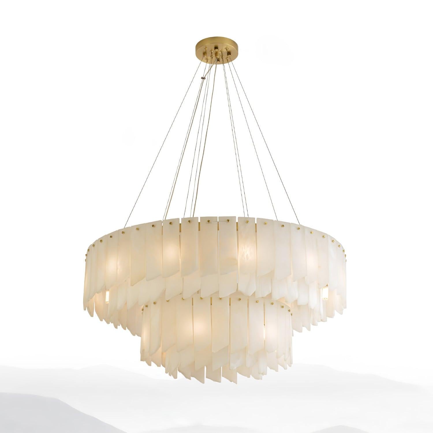 Alabaster Cascade Tiered Chandelier - Alabaster, Alabaster Chandelier-1-Luxehomezone