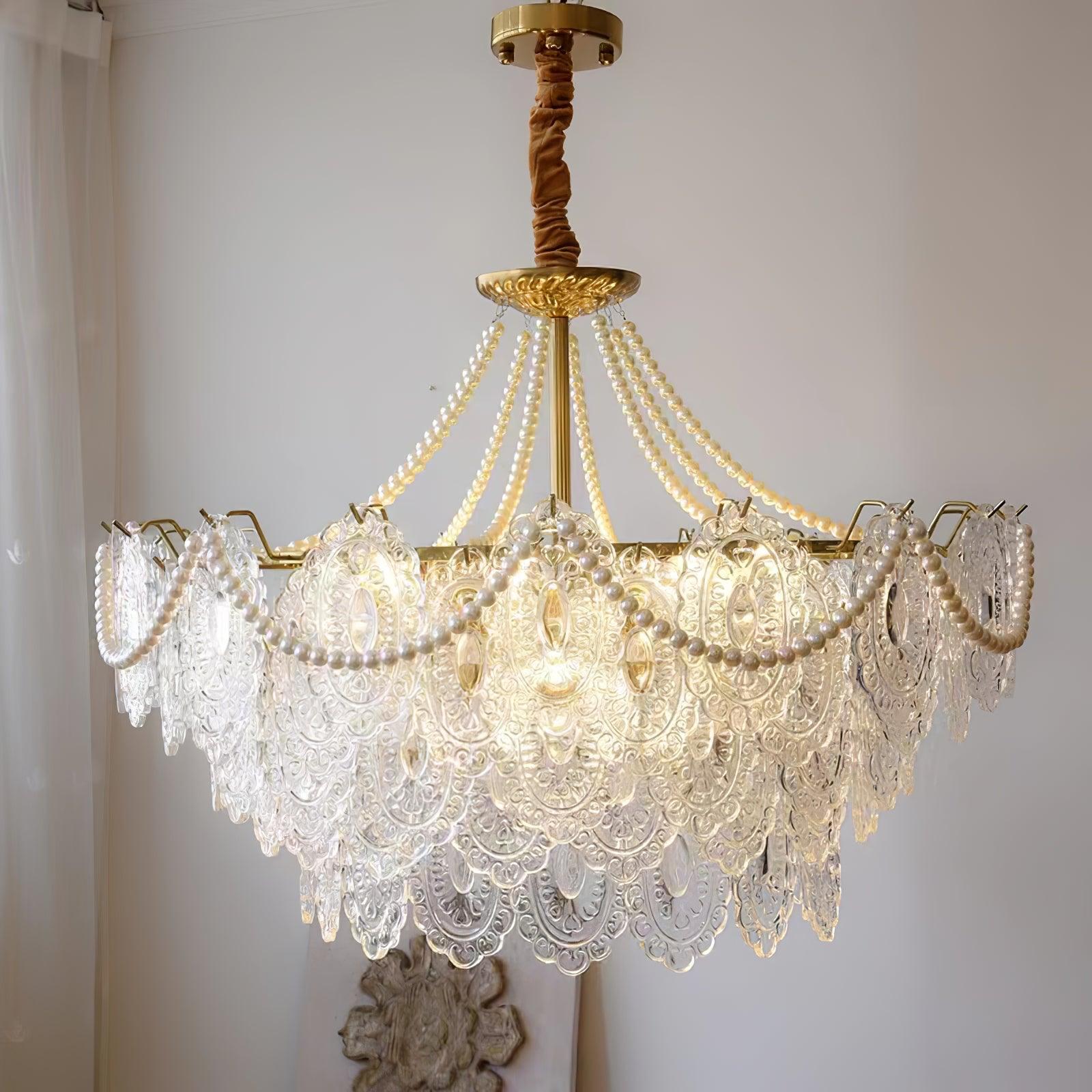 Pearls Glass Chandelier Φ 19.7″~31.5'' - Cylinder-1-Luxehomezone