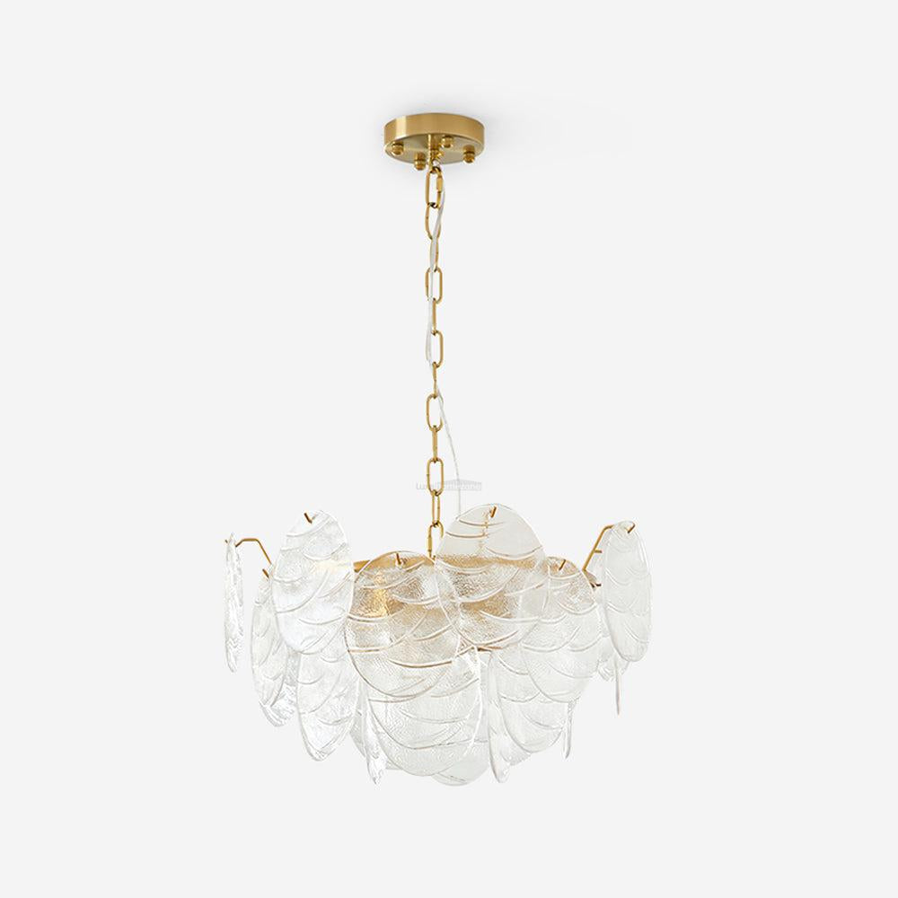 Victorian Disc Round Chandelier - Gold & Clear-1-Luxehomezone