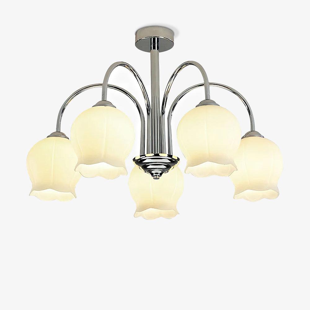 Floral Glass Chandelier with 5/6/8 heads - Luxehomezone