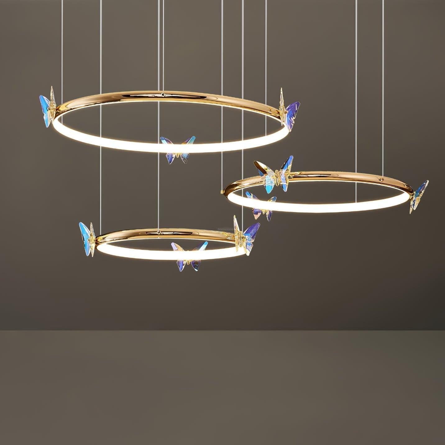 Blue Butterfly Round Chandelier - Butterfly-1-Luxehomezone