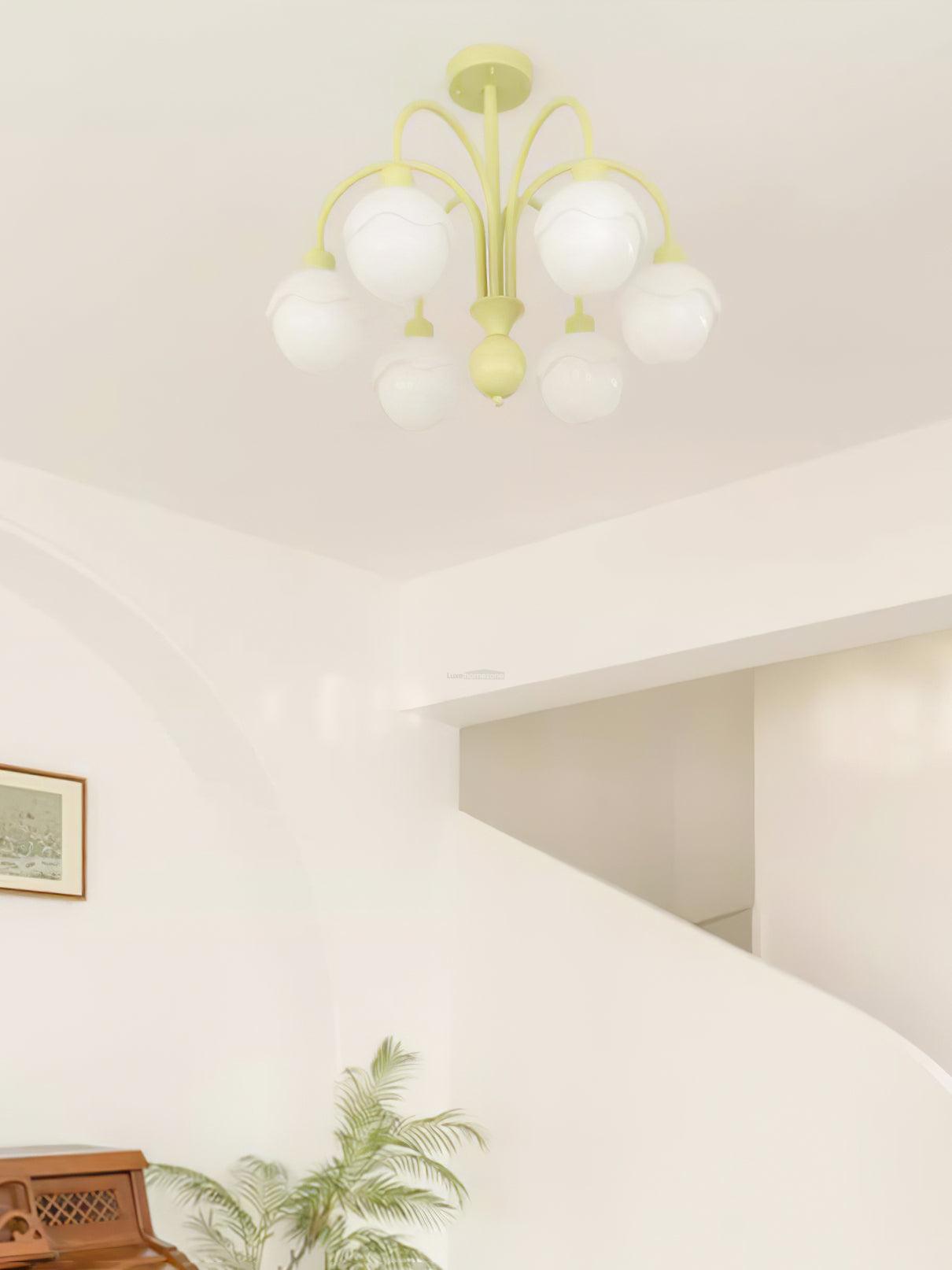 Creamy Lychee Matcha Chandelier with 4/6 heads - Zahara-1-Luxehomezone