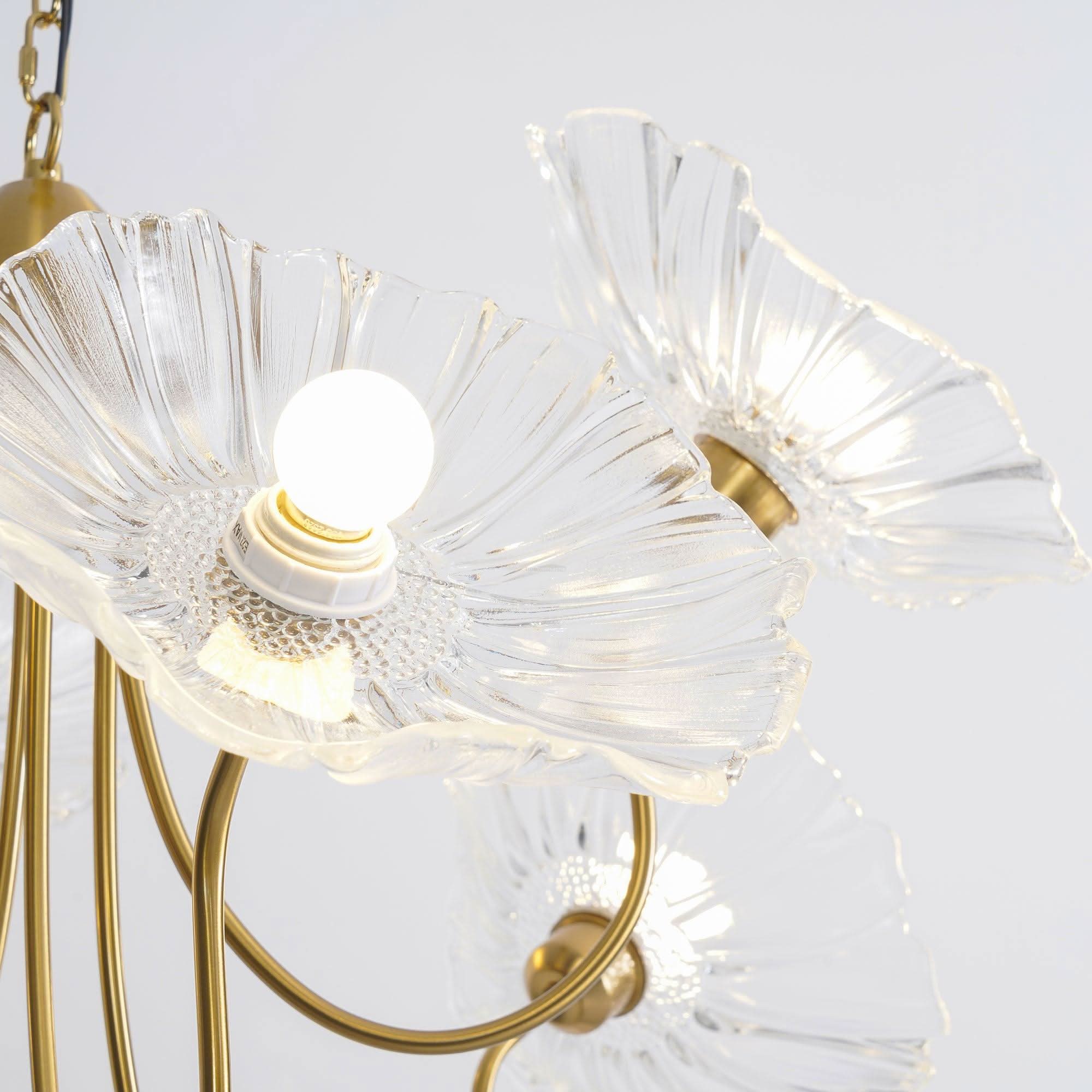 Lotus Leaf Glass Chandelier ∅ 35.4″ - Luxehomezone