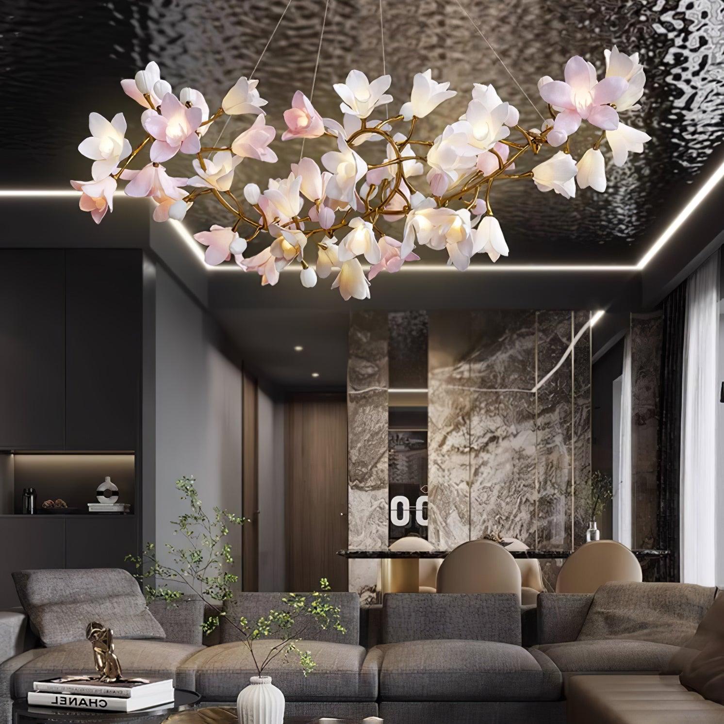 Circular Flower Blossom Chandelier - Karen-1-Luxehomezone