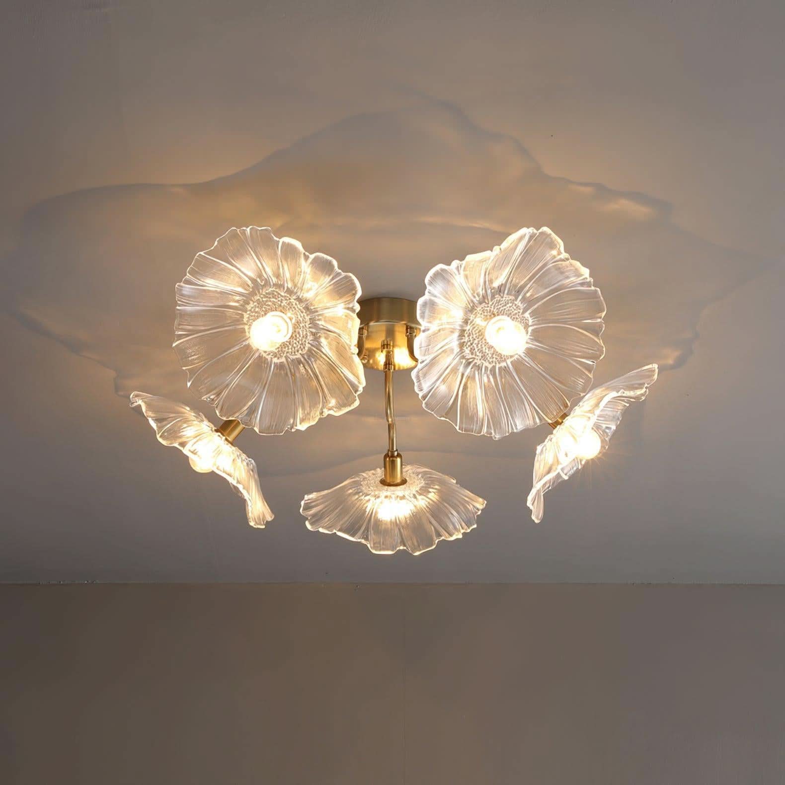 Lotus Leaf Glass Ceiling Lamp ∅ 31.5″/39.4'' - Luxehomezone