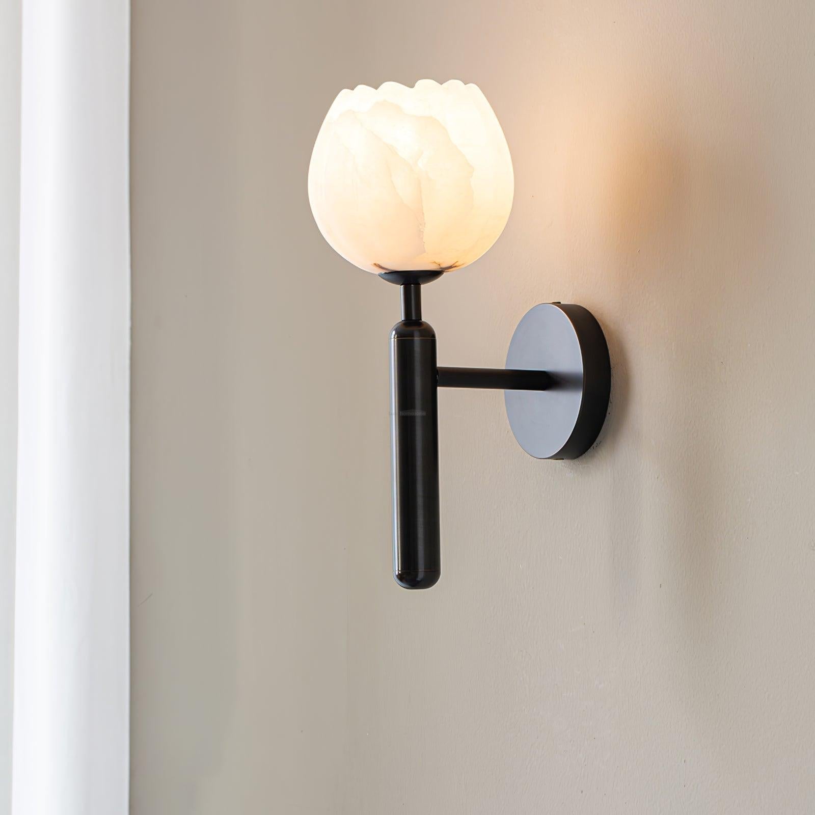 Mian Wall Sconce Alabaster - Alabaster, Alabaster Wall Lamp-1-Luxehomezone