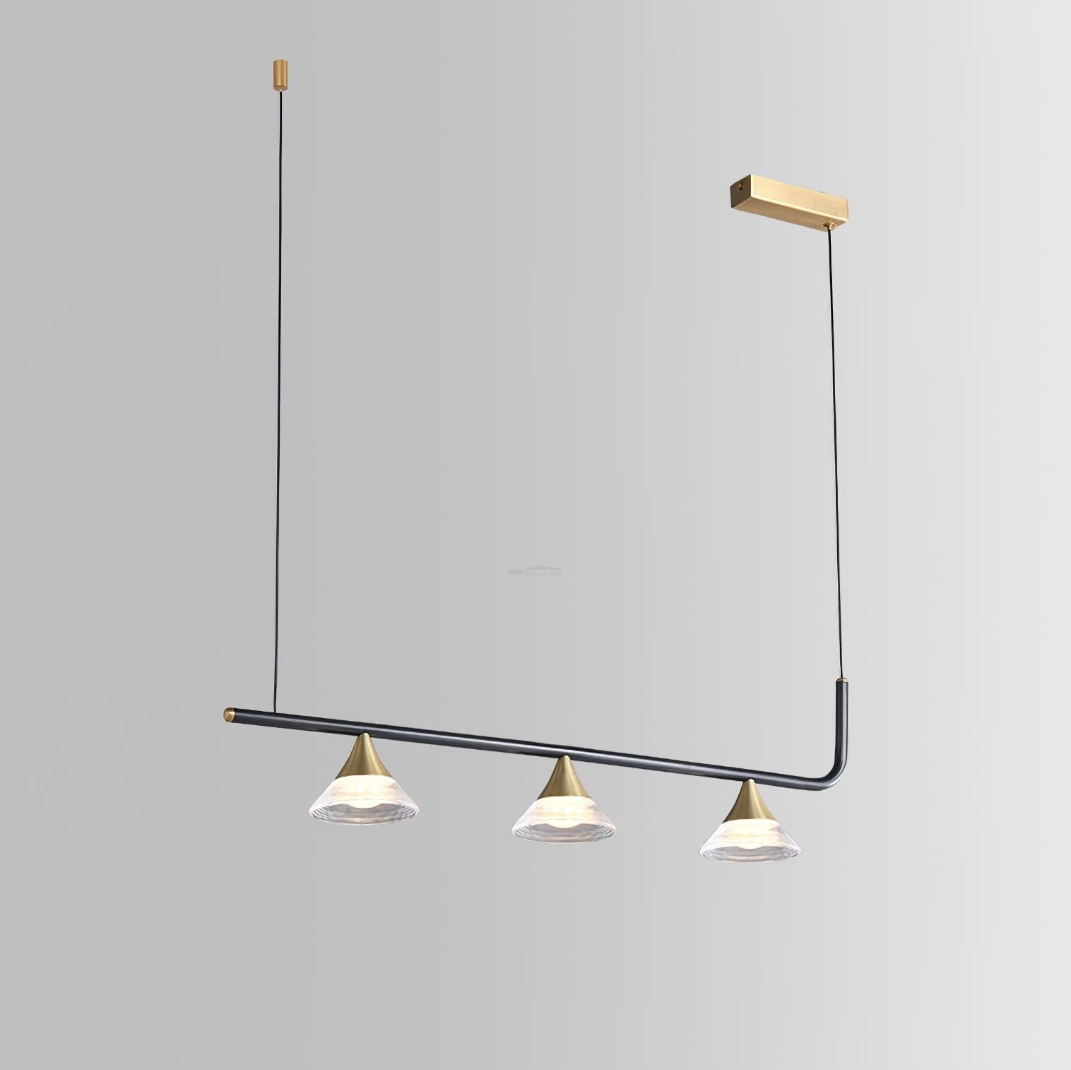 Tristan Restaurant Chandelier L 31.5″ - Bar, Charles, Gold & Transparent-1-Luxehomezone