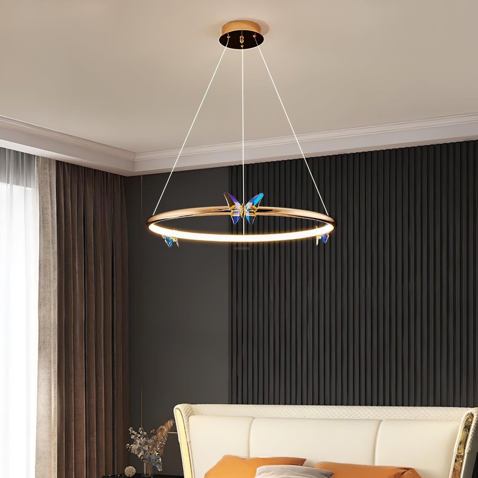 Blue Butterfly Round Chandelier - Butterfly-1-Luxehomezone