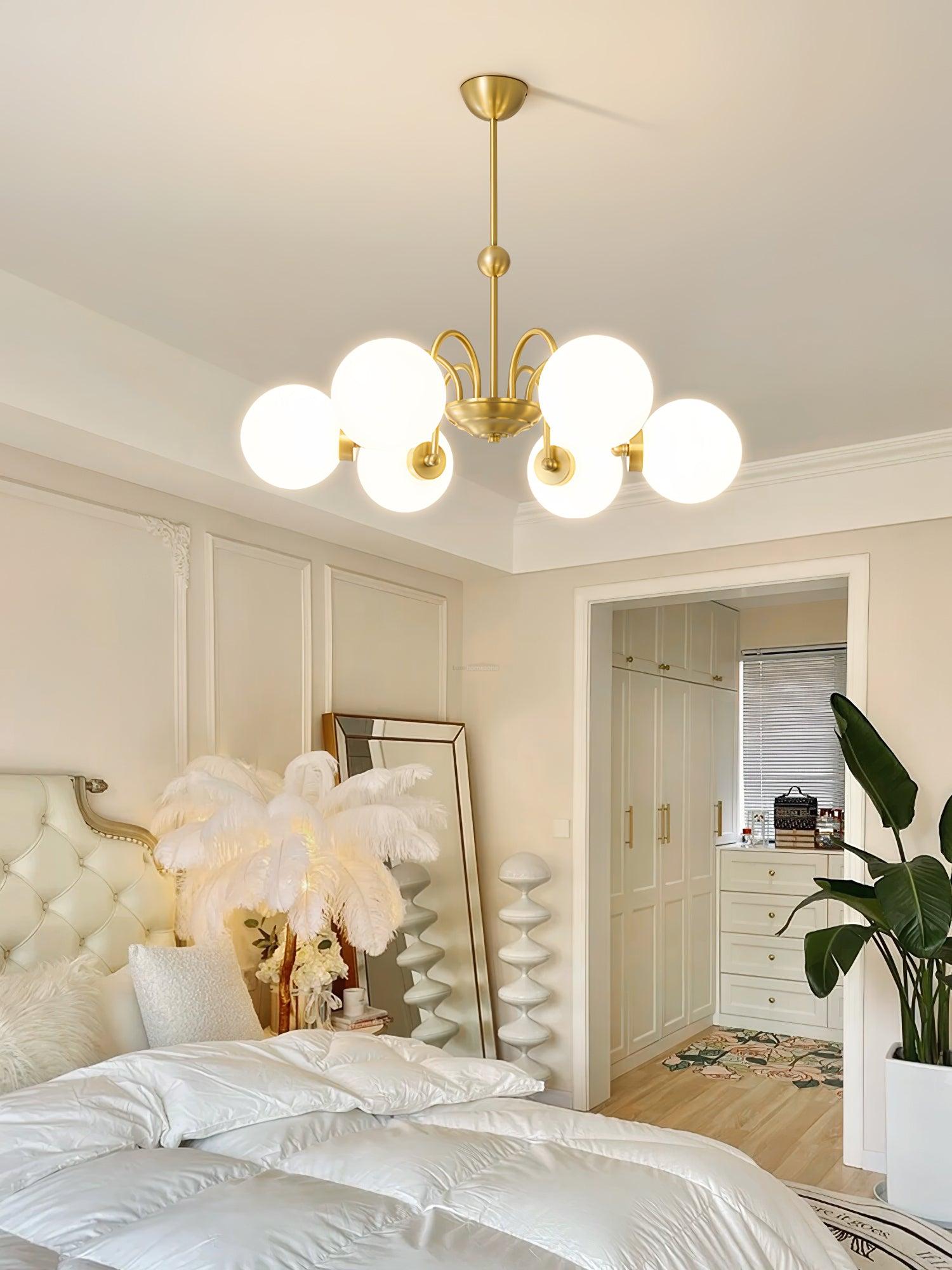Yisu Brass Chandelier with 3/6/8 heads - Bend, Marshmallow Chandelier-1-Luxehomezone